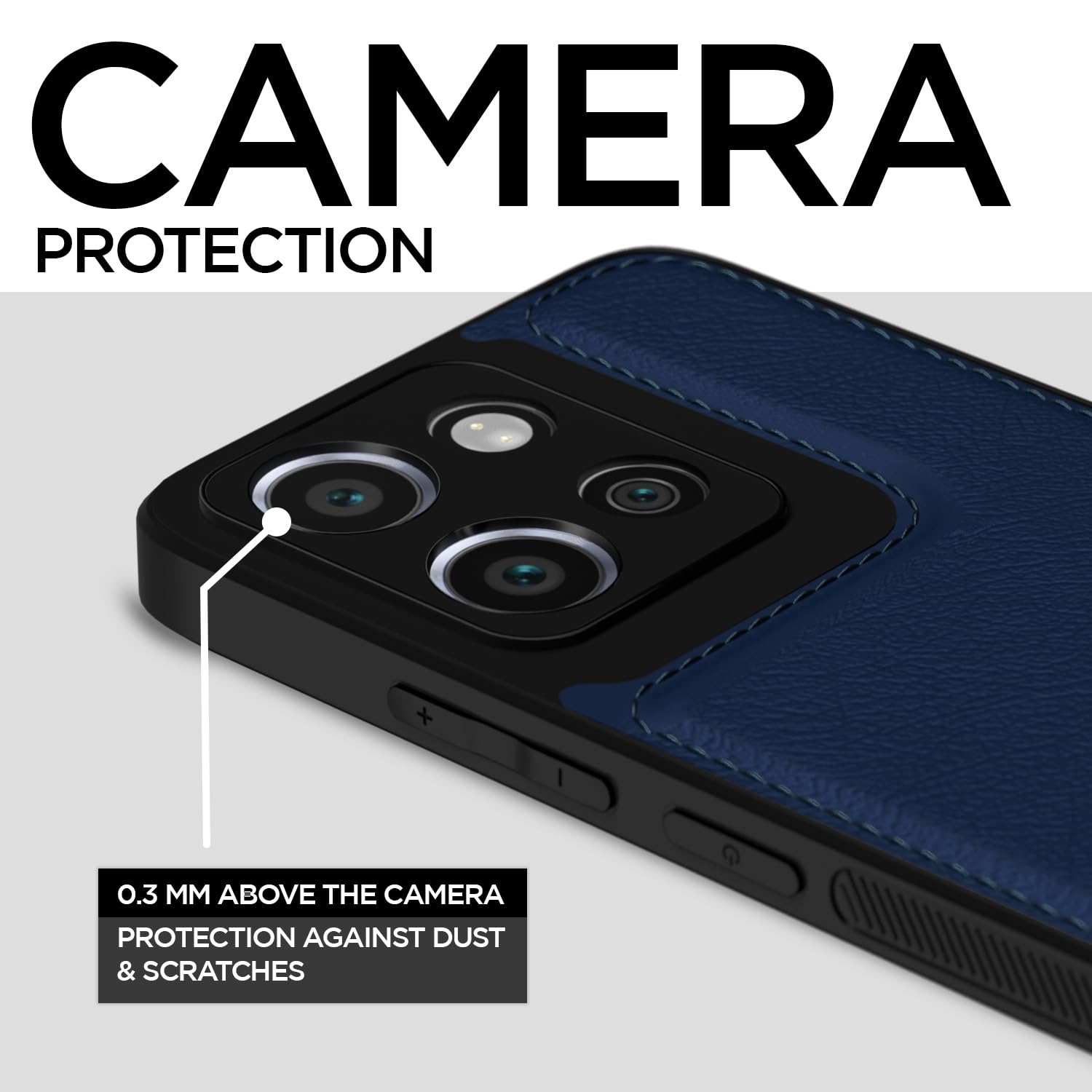 Pikkme Moto Edge 50 neo 5G Leather Back Case | Blue