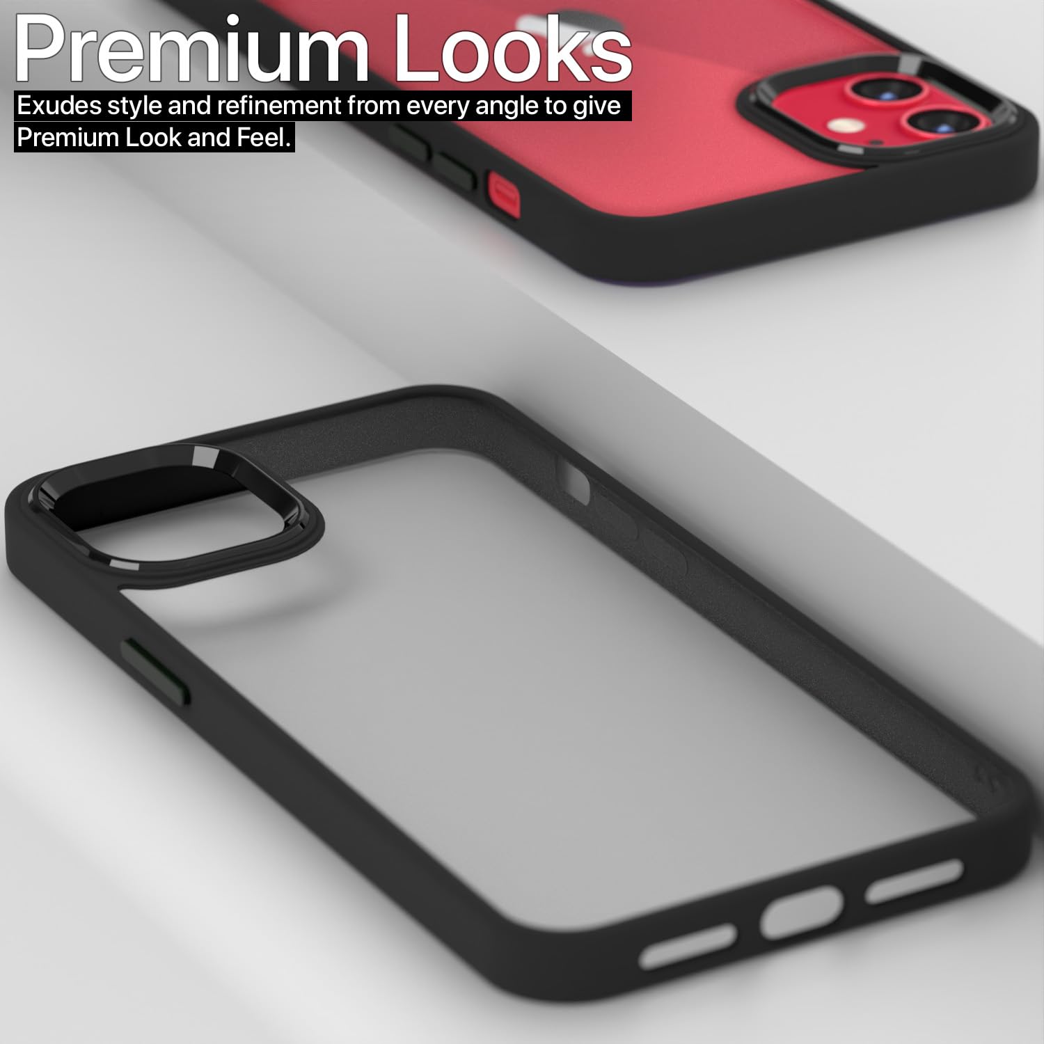 Pikkme iPhone 11 Electroplated Crome Metal Ring Back Cover (Black)