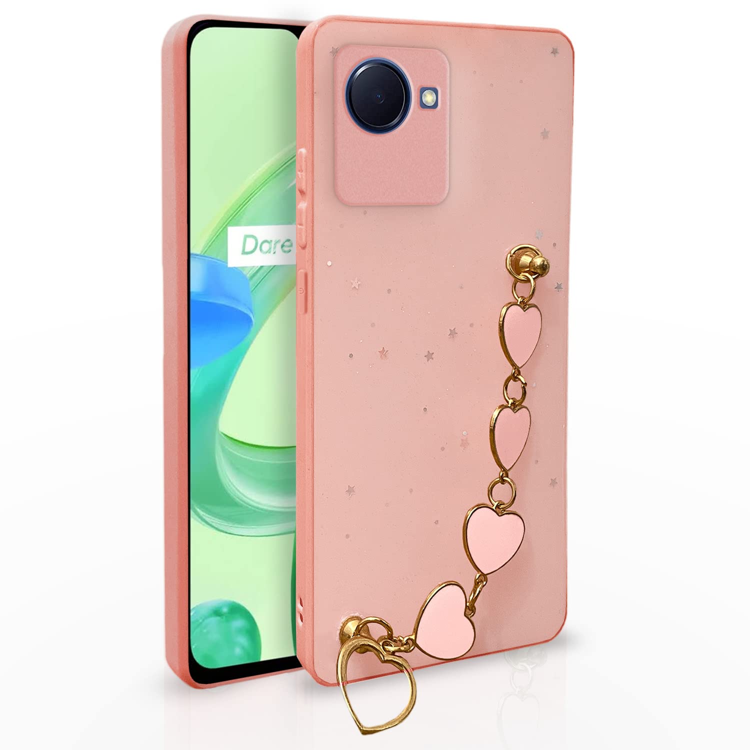 Realme C30/Narzo 50i Prime, Realme C30/50i Prime Chain mobile back cover in pink by Pikkme