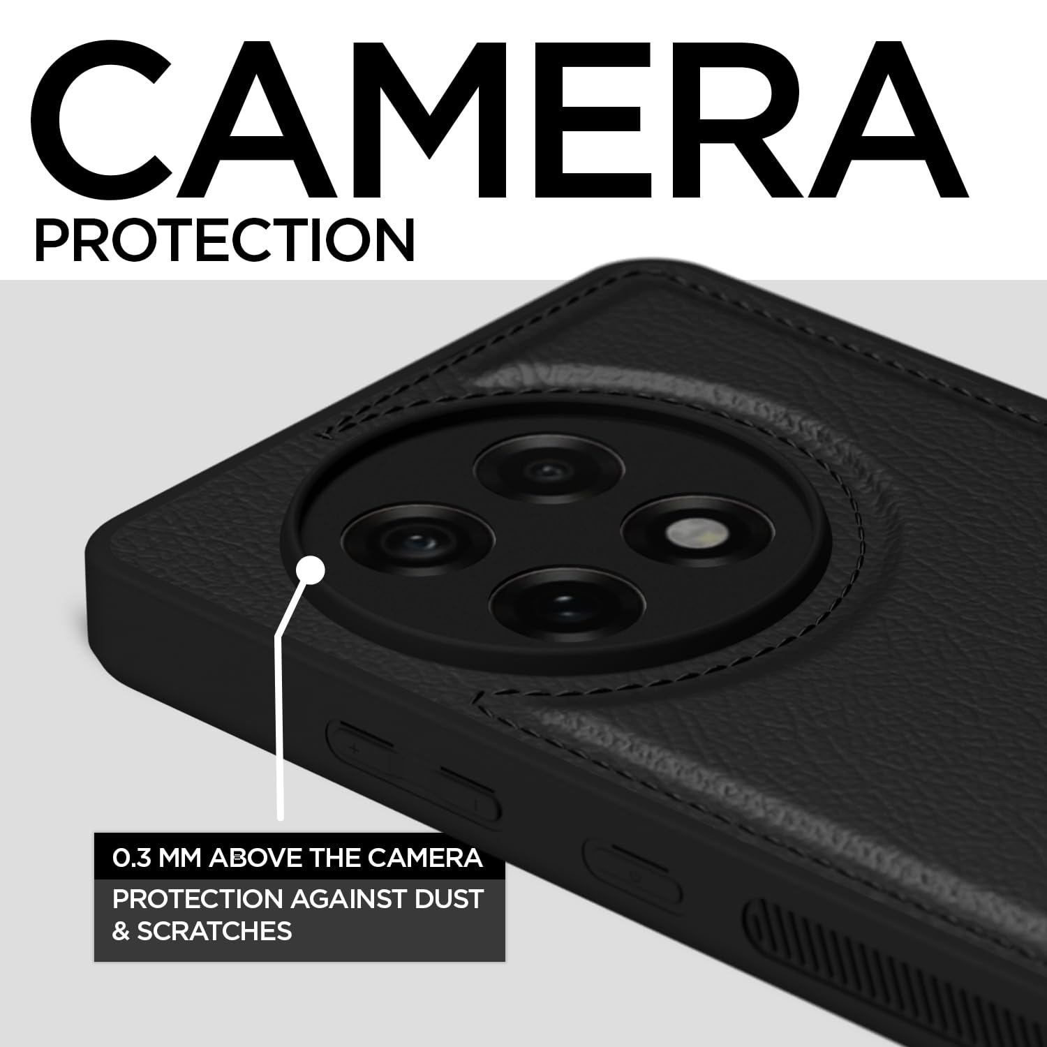 Pikkme OnePlus 13R 5G Leatherback Back Case (Black)