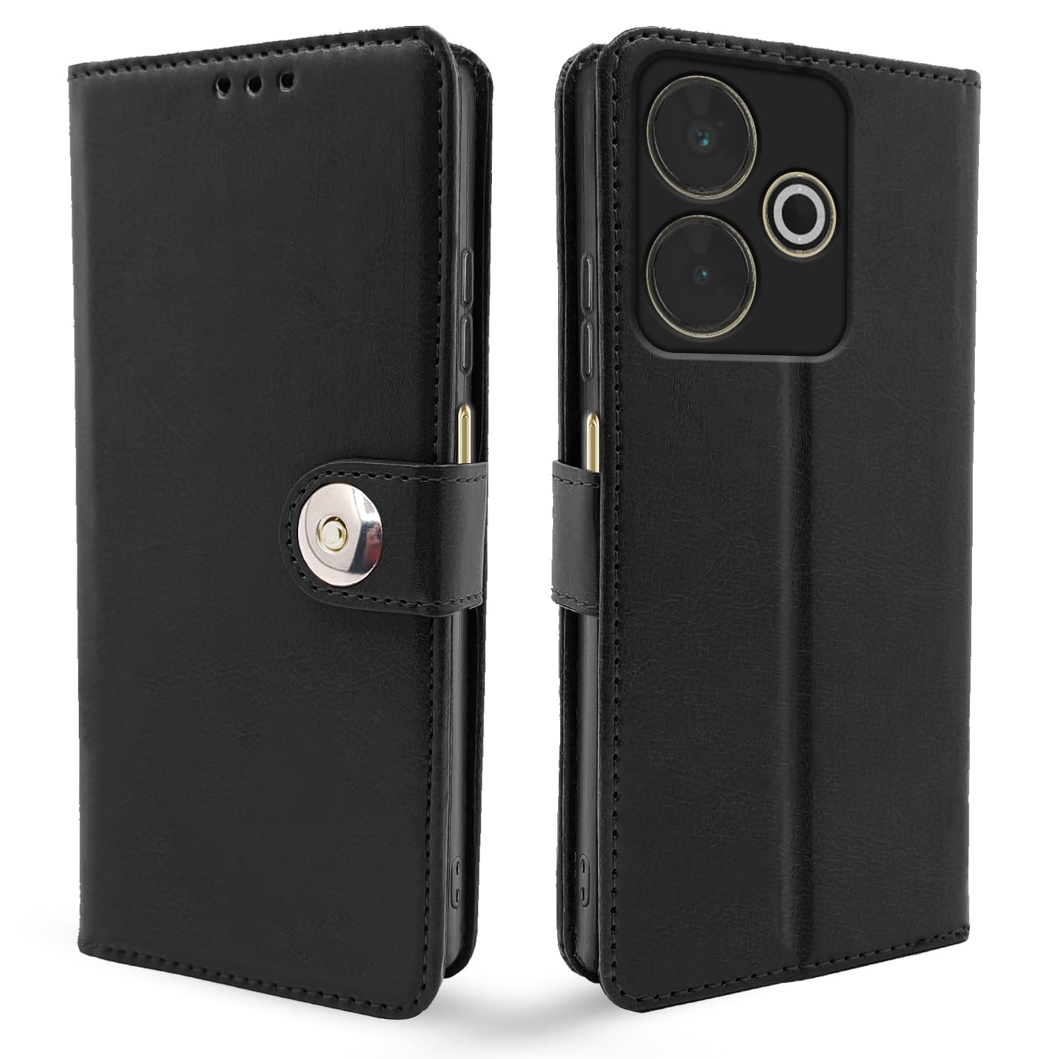 Black Button mobile flip cover for Redmi 13/Poco M6 Plus 5G – Pikkme