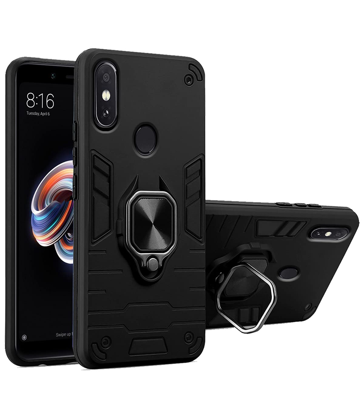 Redmi Note 5 Pro mobile back cover in black by Pikkme