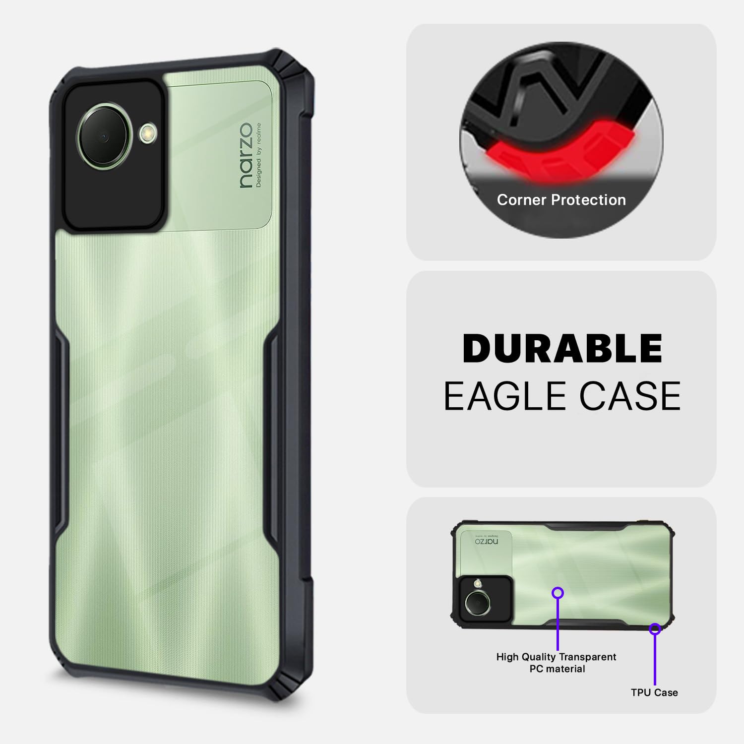 Pikkme black Hybrid mobile cover for Realme Narzo 50i Prime/C30 – photo 5