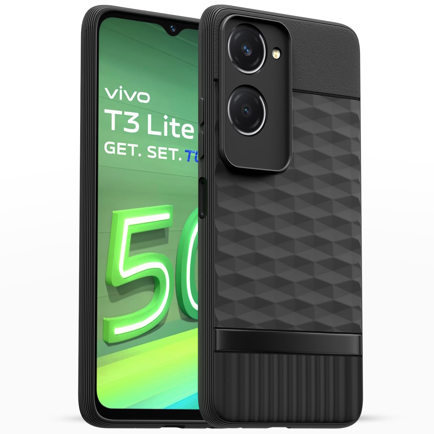 iQOO Z9 Lite 5G / Vivo T3 Lite 5G / Vivo Y18 / Y18e / Y03 Gencase Back Cover - Black