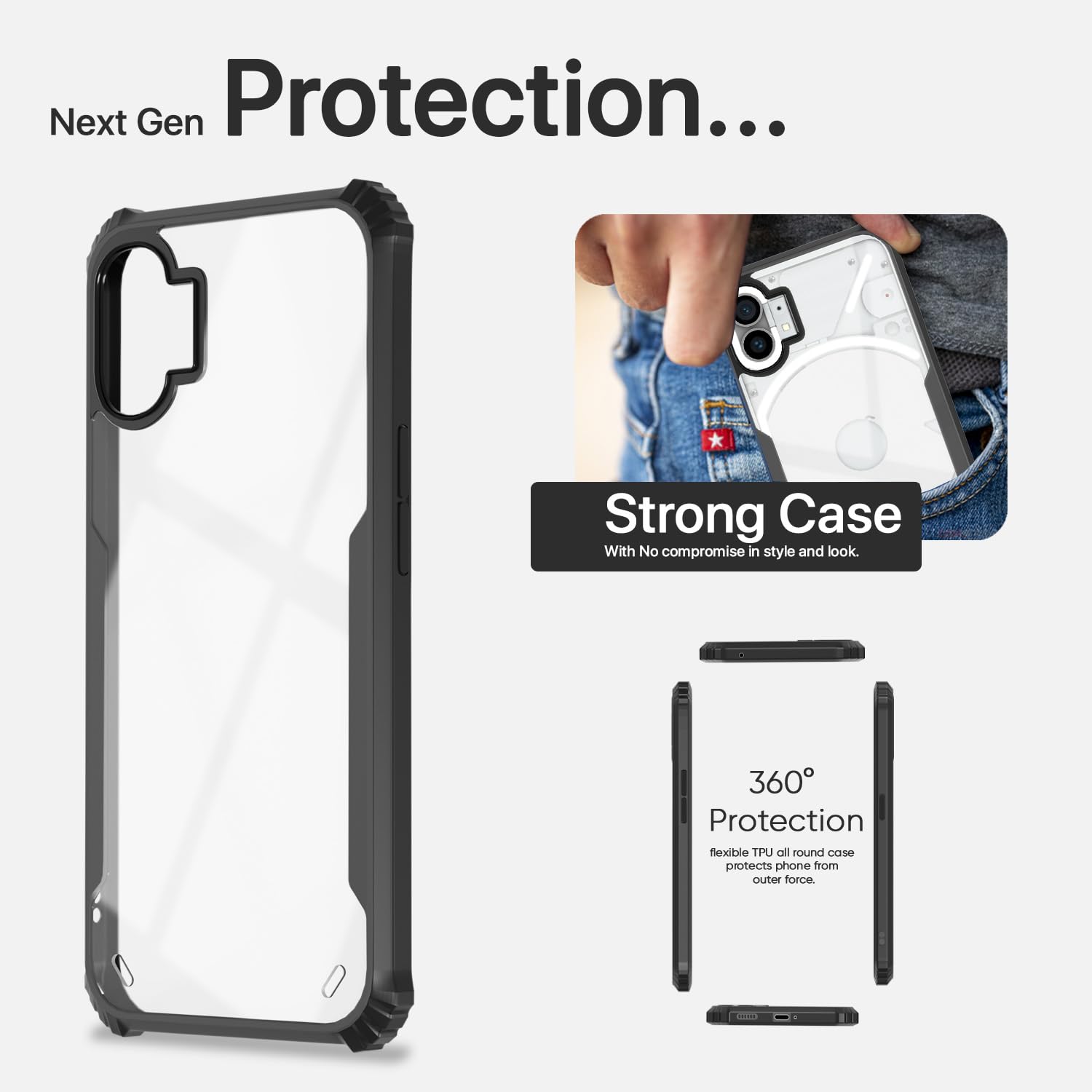 Pikkme Nothing Phone 1 Eagle Back Cover (Black)