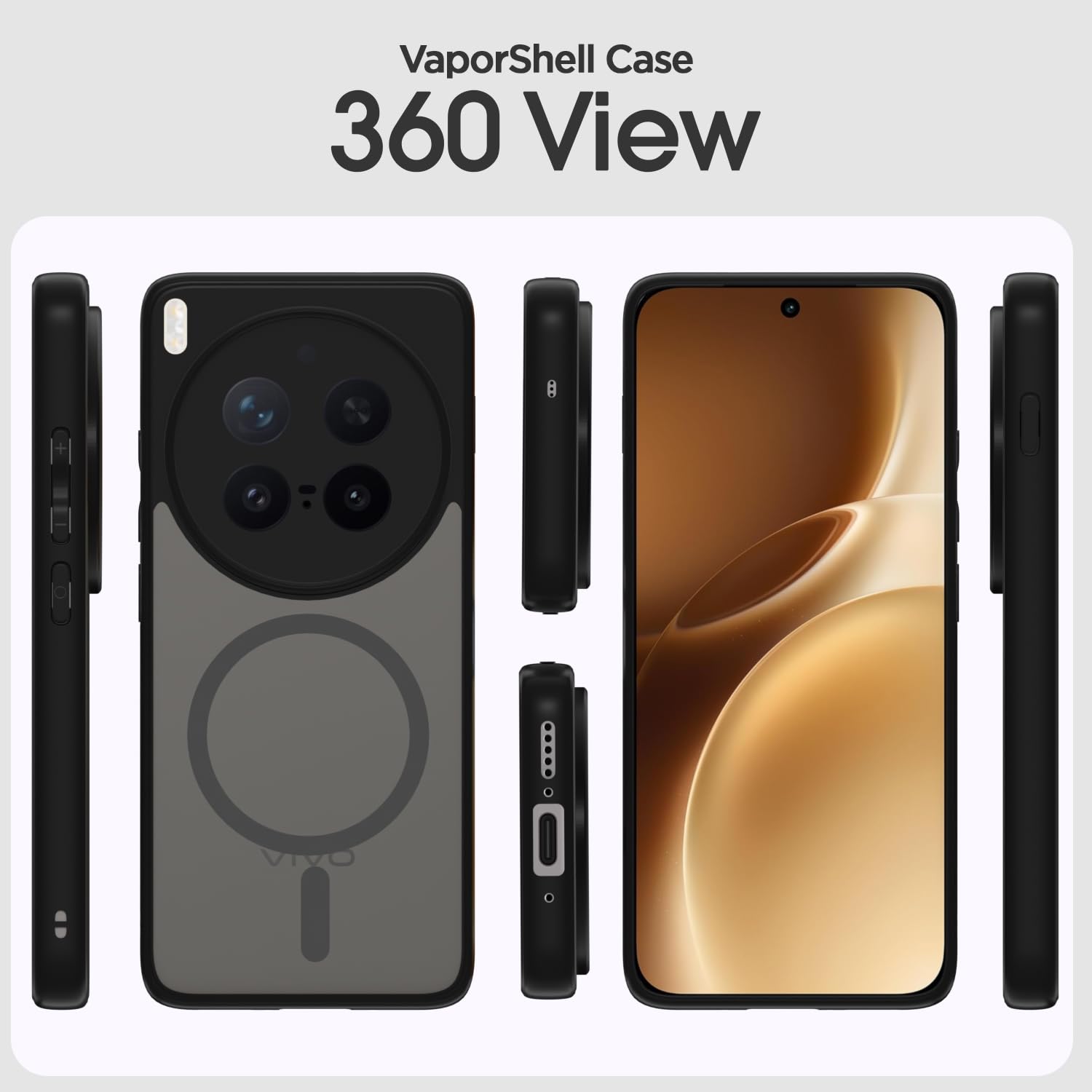 Vivo X300 Pro 5G MagSafe mobile back cover in black smoke mag-safe by Pikkme – photo 2