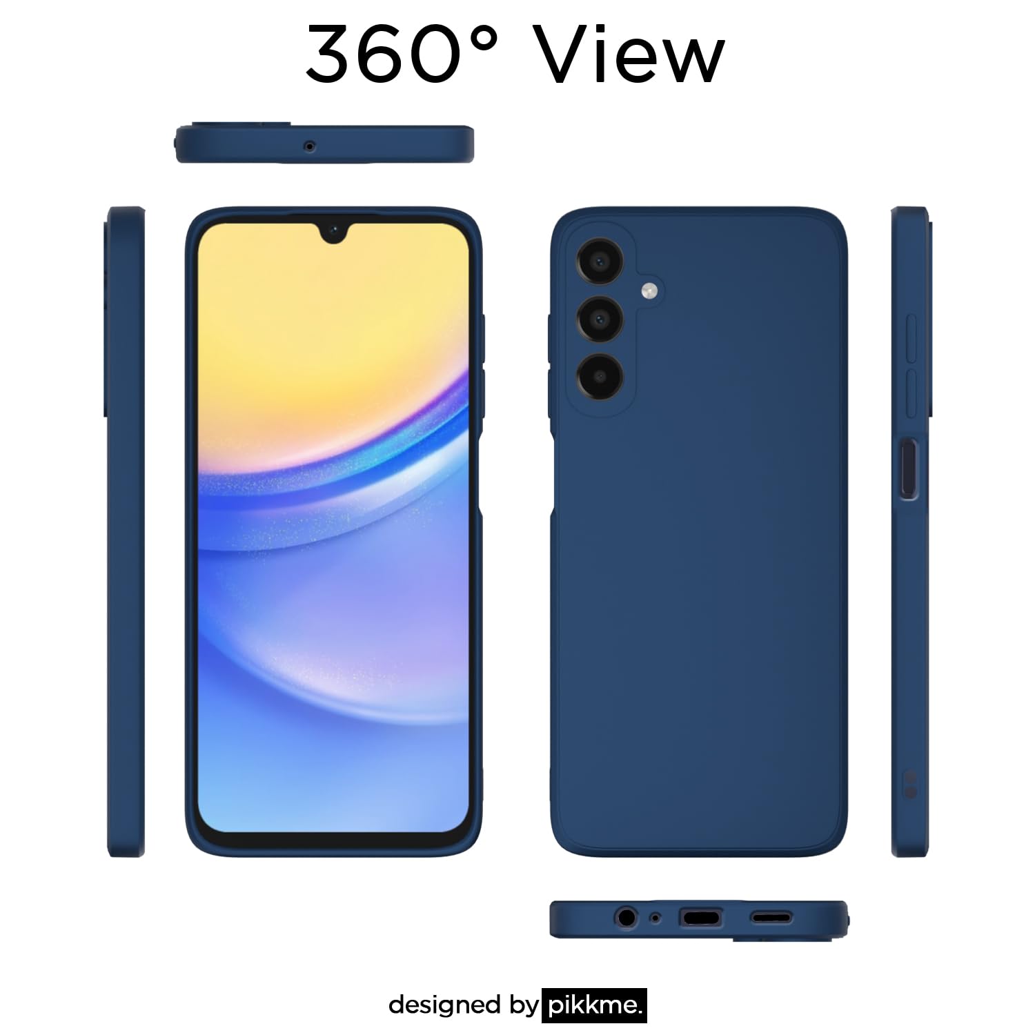 Pikkme Samsung Galaxy A15 5G Liquid Silicone Back Cover | Blue
