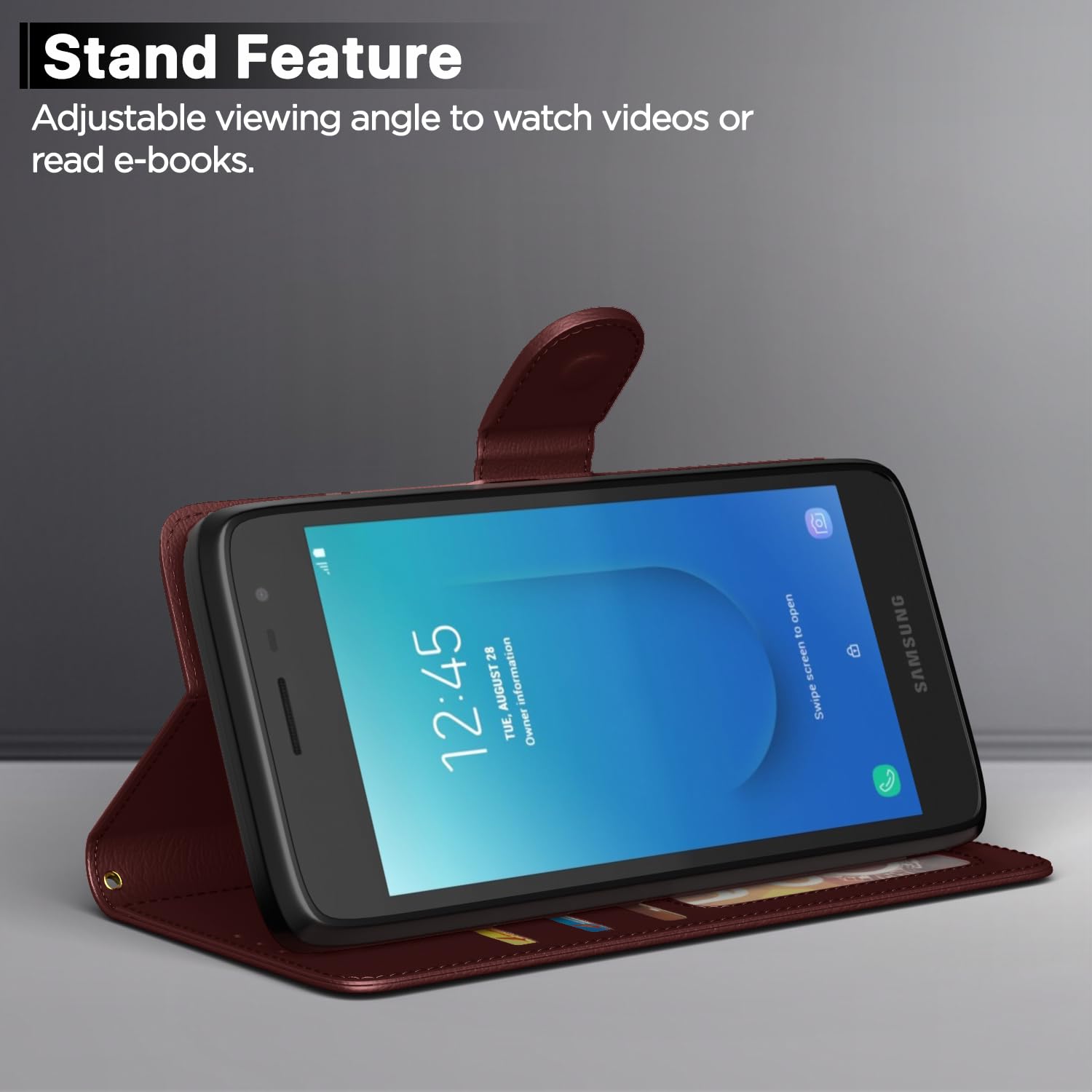 Pikkme Samsung J2 Core Wallet brown flip cover – photo 3