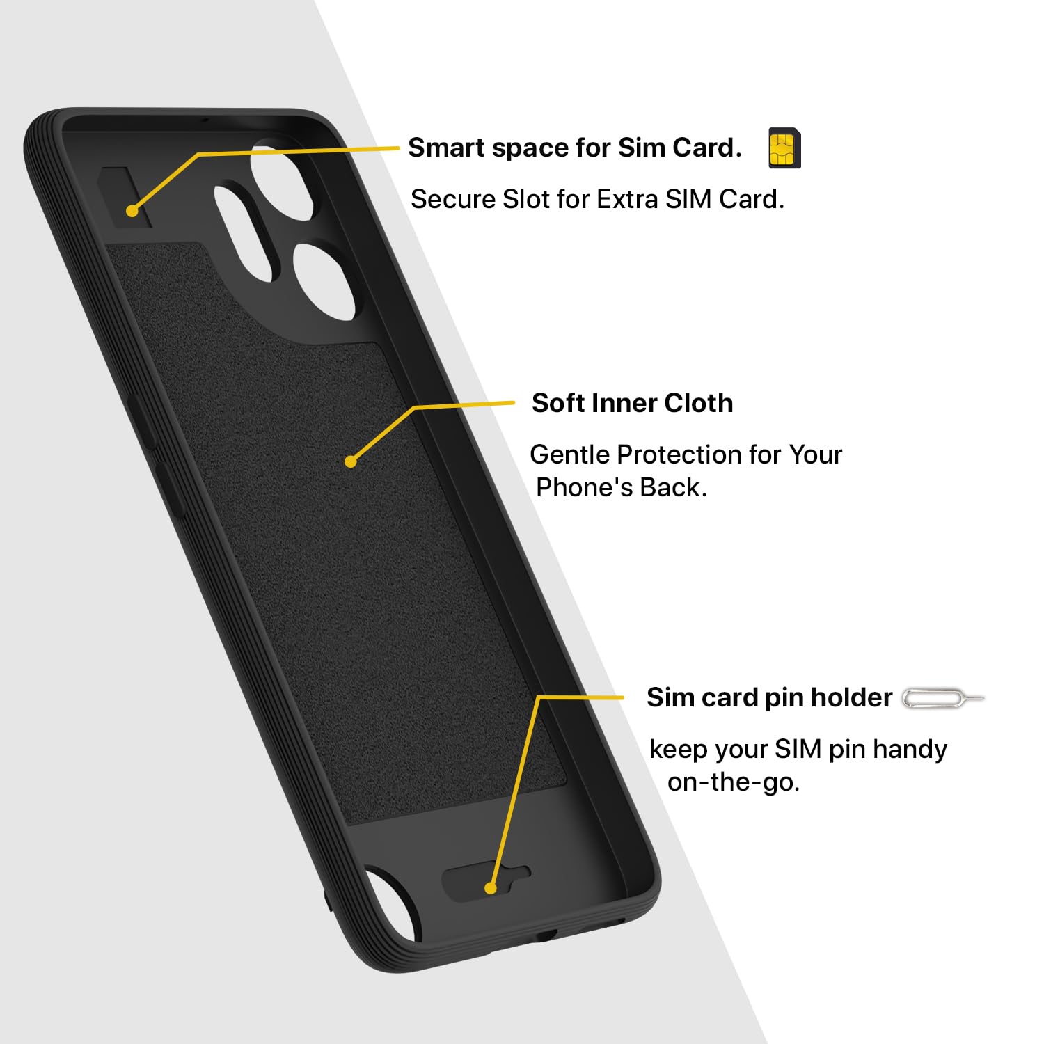 Pikkme CMF by Nothing Phone 2 Pro 5G Shockproof Soft Flexible Gencase Back Cover (Black)