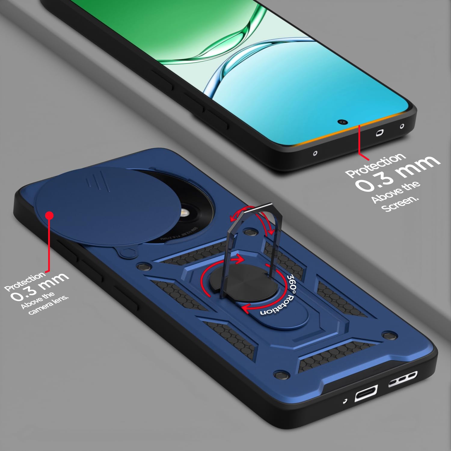 Pikkme Oppo F29 5G D10 Tough Armor Back Cover (Blue)