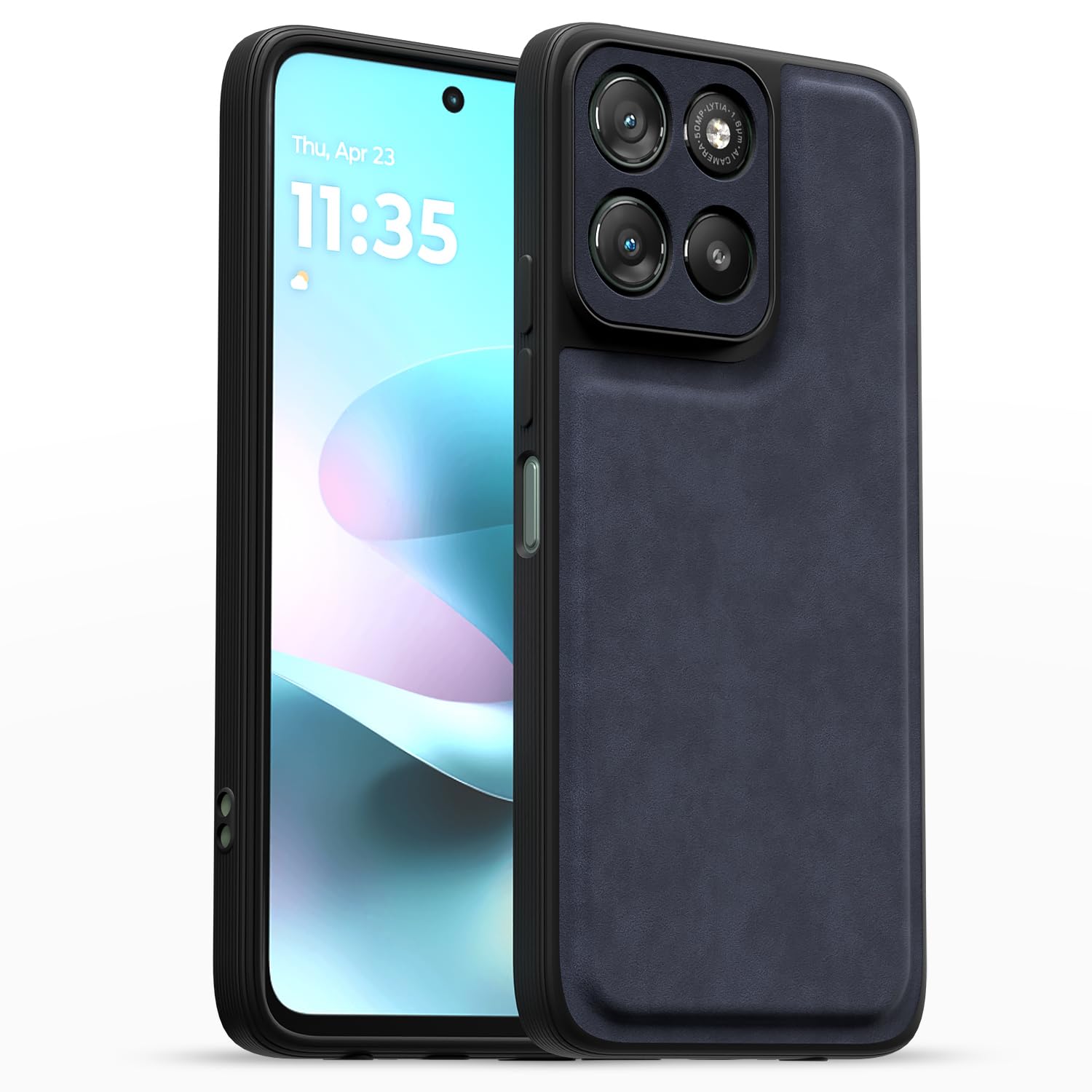 Pikkme Moto G67 Power/G57 Power 5G Leather blue phone cover