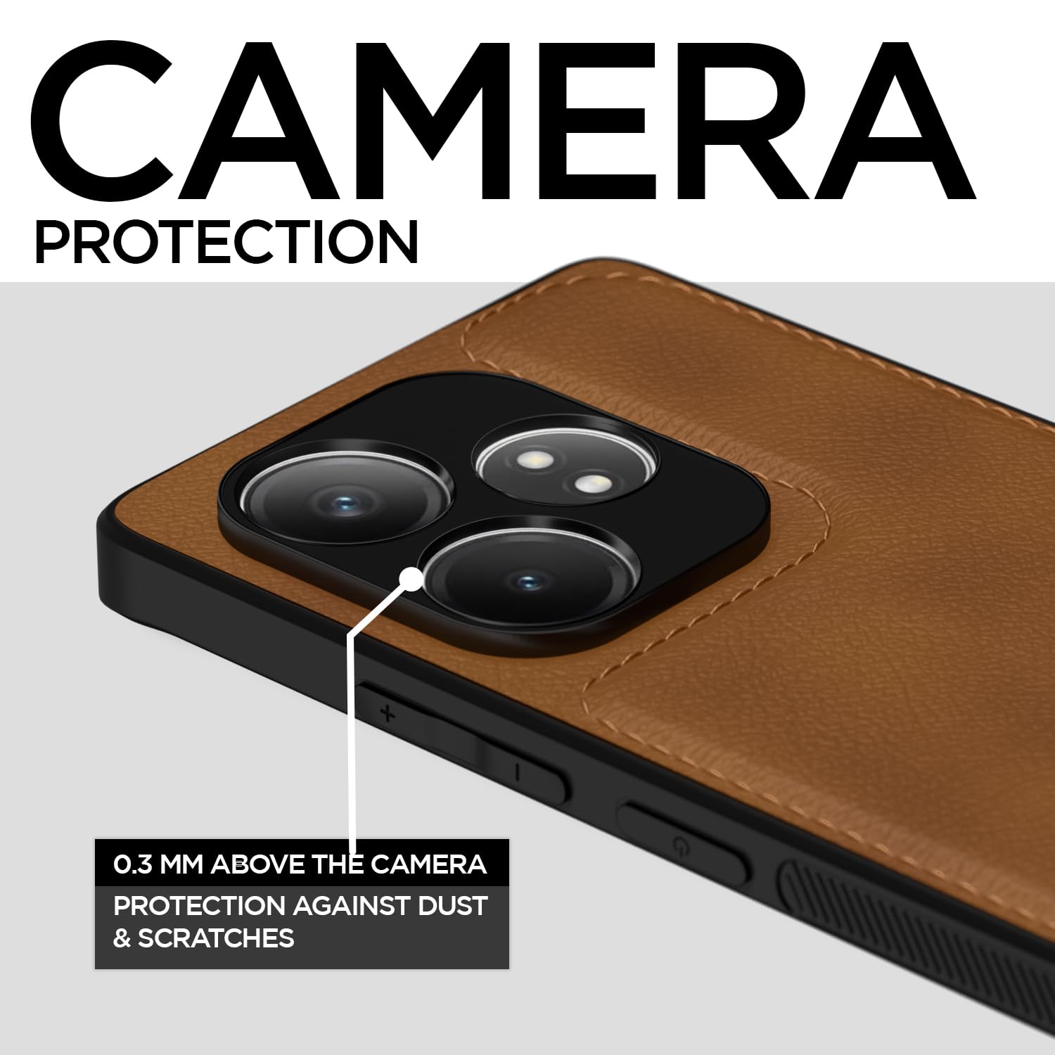 Brown Leather mobile back cover for Realme GT 6/GT 6T 5G – Pikkme – photo 3