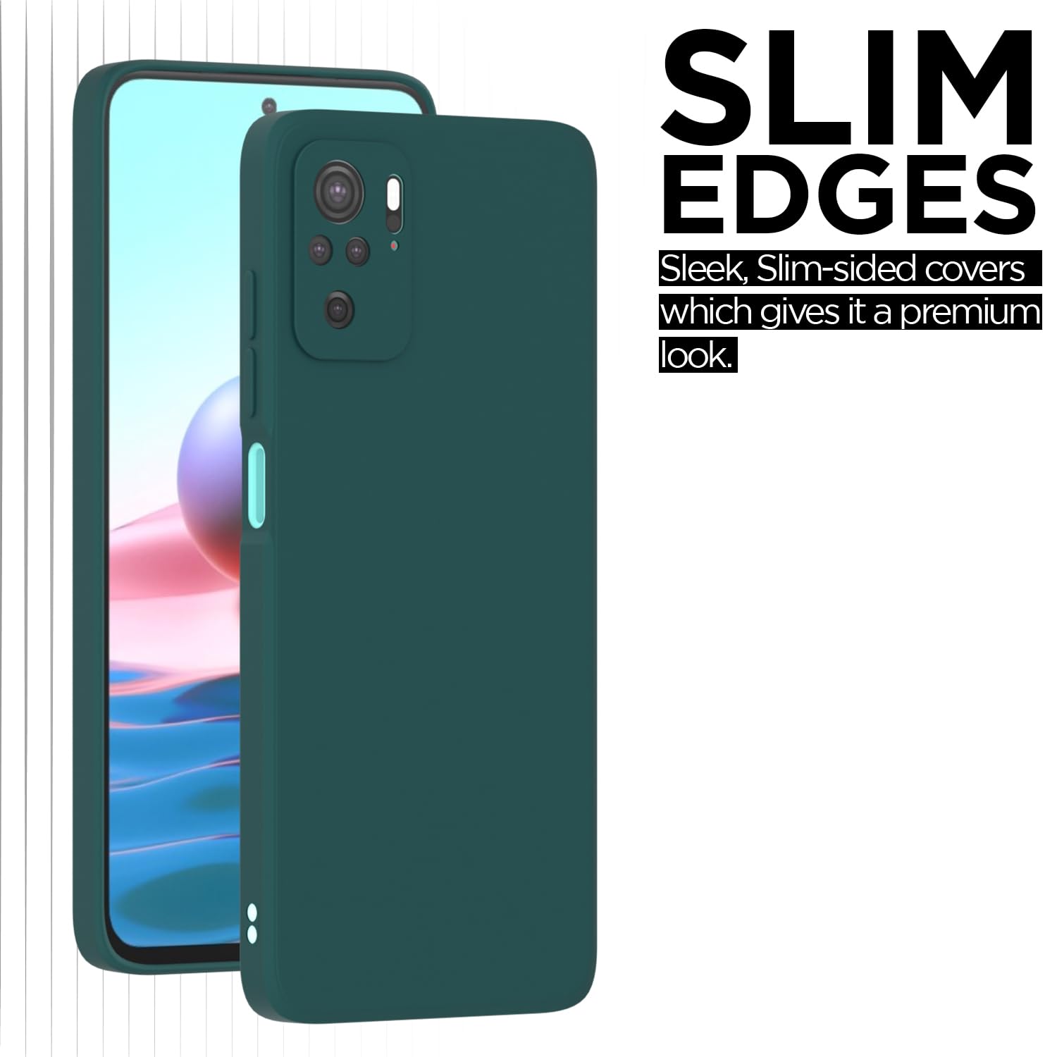 Pikkme Redmi Note 10 / Redmi Note 10S Soft Matte Silicone Shockproof Case (Green)