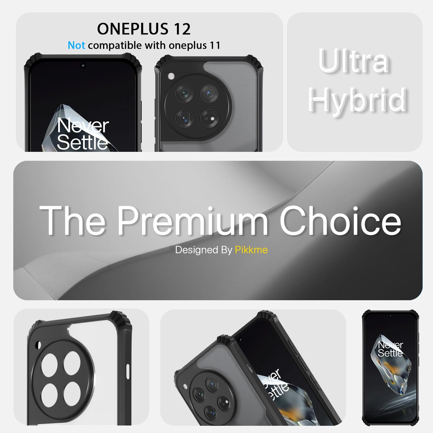 Pikkme OnePlus 12 5G Eagle Back Cover (Black)