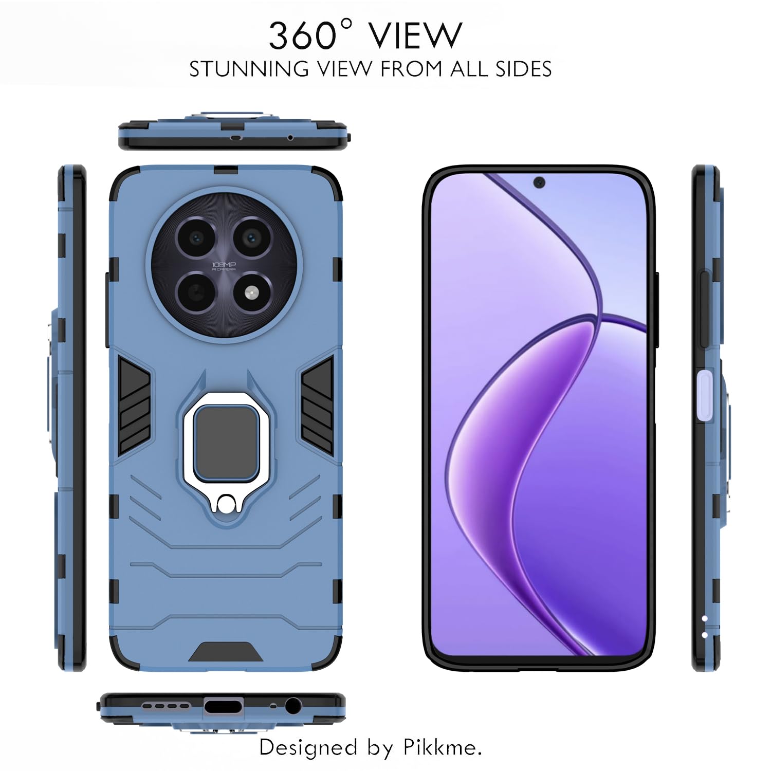 Pikkme blue Tough Armor mobile cover for Realme Narzo 70x 5G/N65/13/12/12X 5G/C65 – photo 3