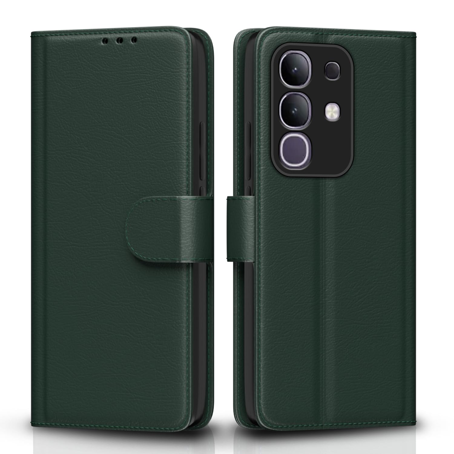 Pikkme Vivo T4x 5G / iQoo Z10x 5G Vintage Flip Cover (Green)