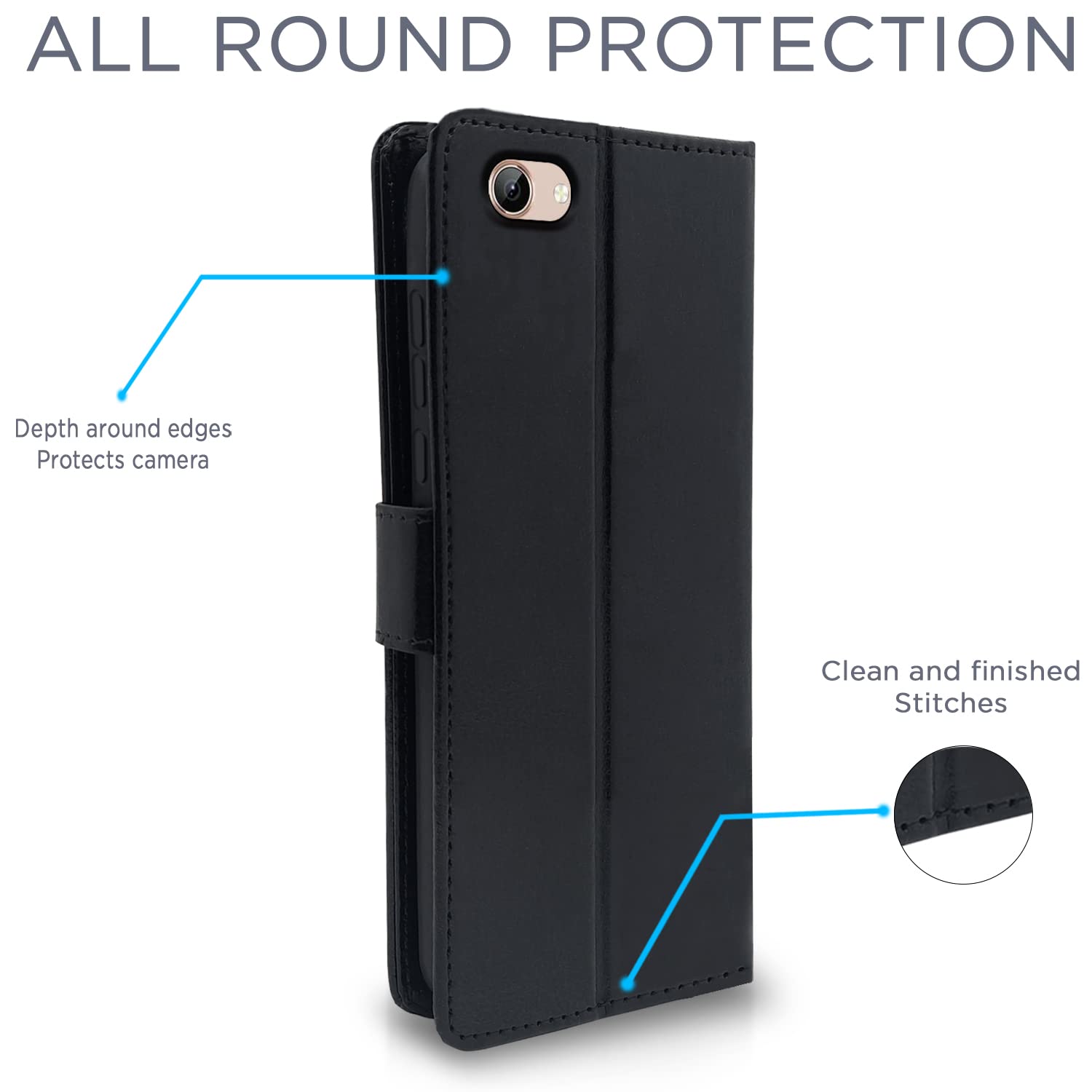 Pikkme Vivo Y71 Flip Vintage Flip Cover | Black