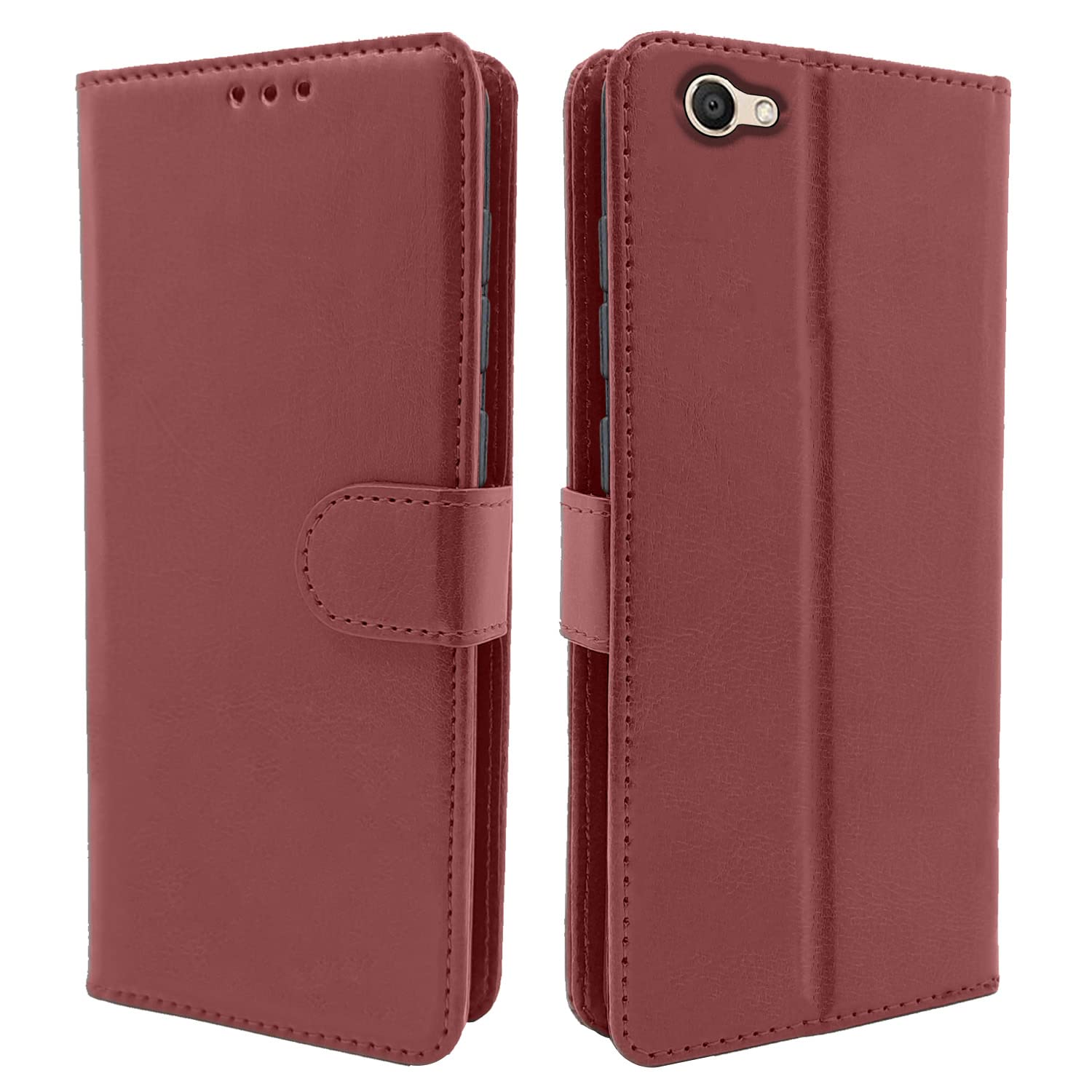 Vivo V5 Brown Vintage Flip Cover