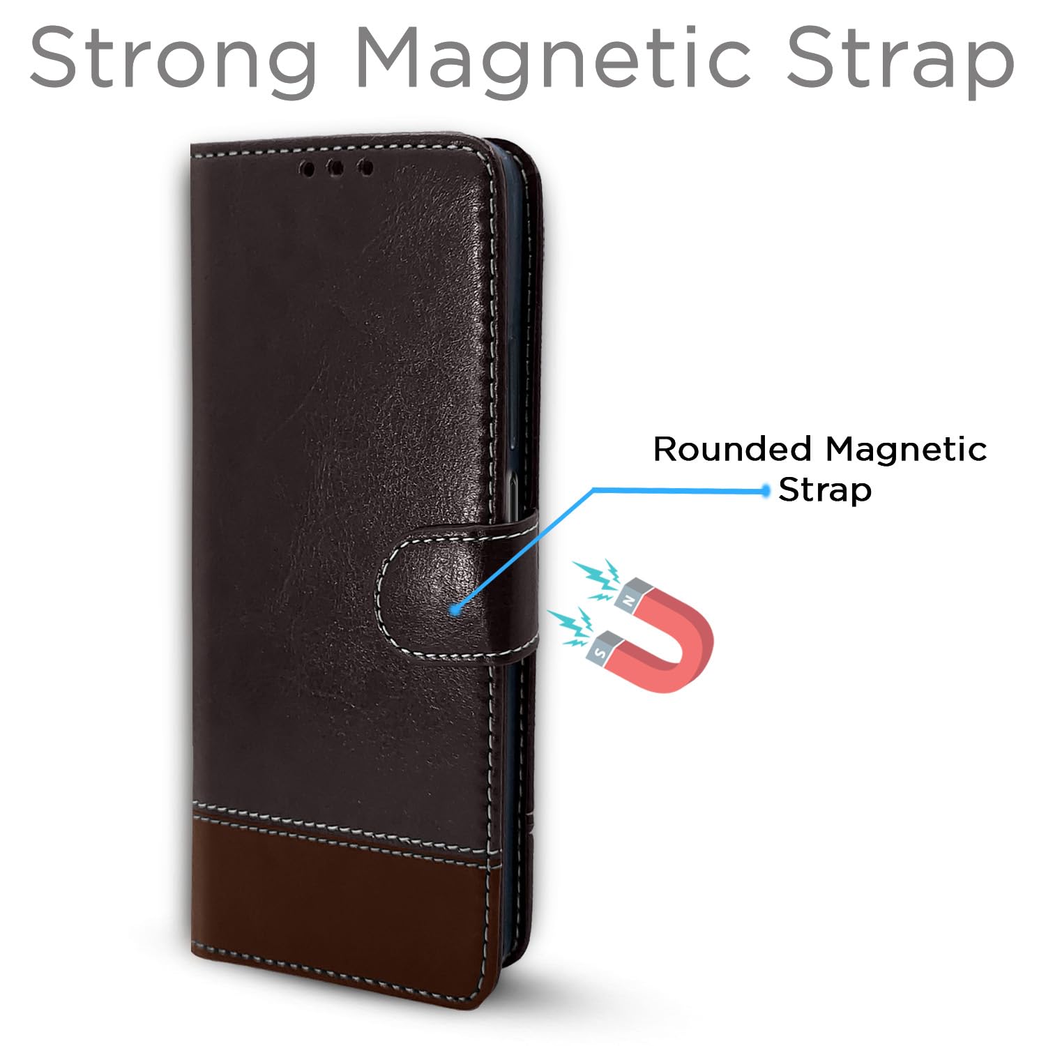 iQOO Z9x 5G Magnetic flip case in coffee & brown by Pikkme – photo 6