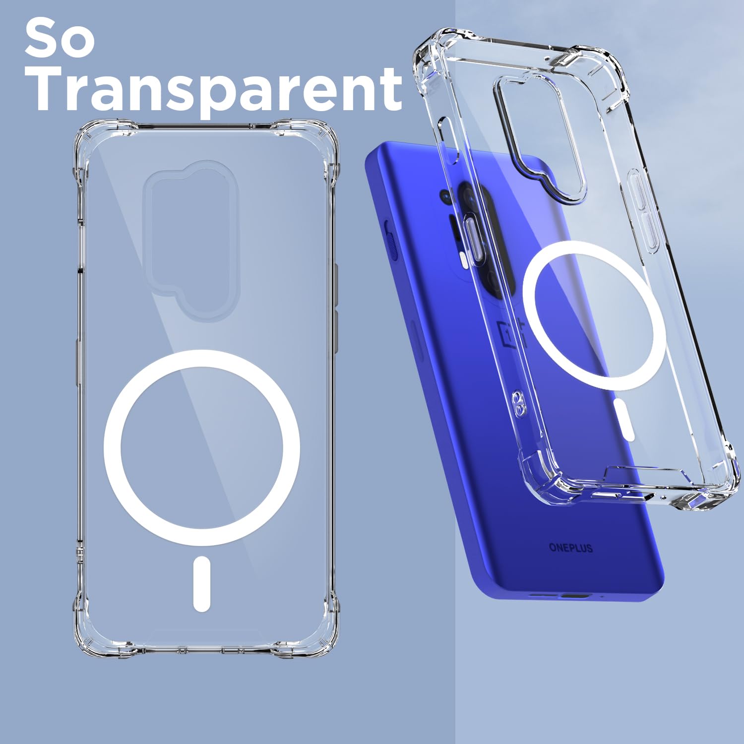 Pikkme transparent mag-safe mobile cover for OnePlus 8 Pro – photo 2