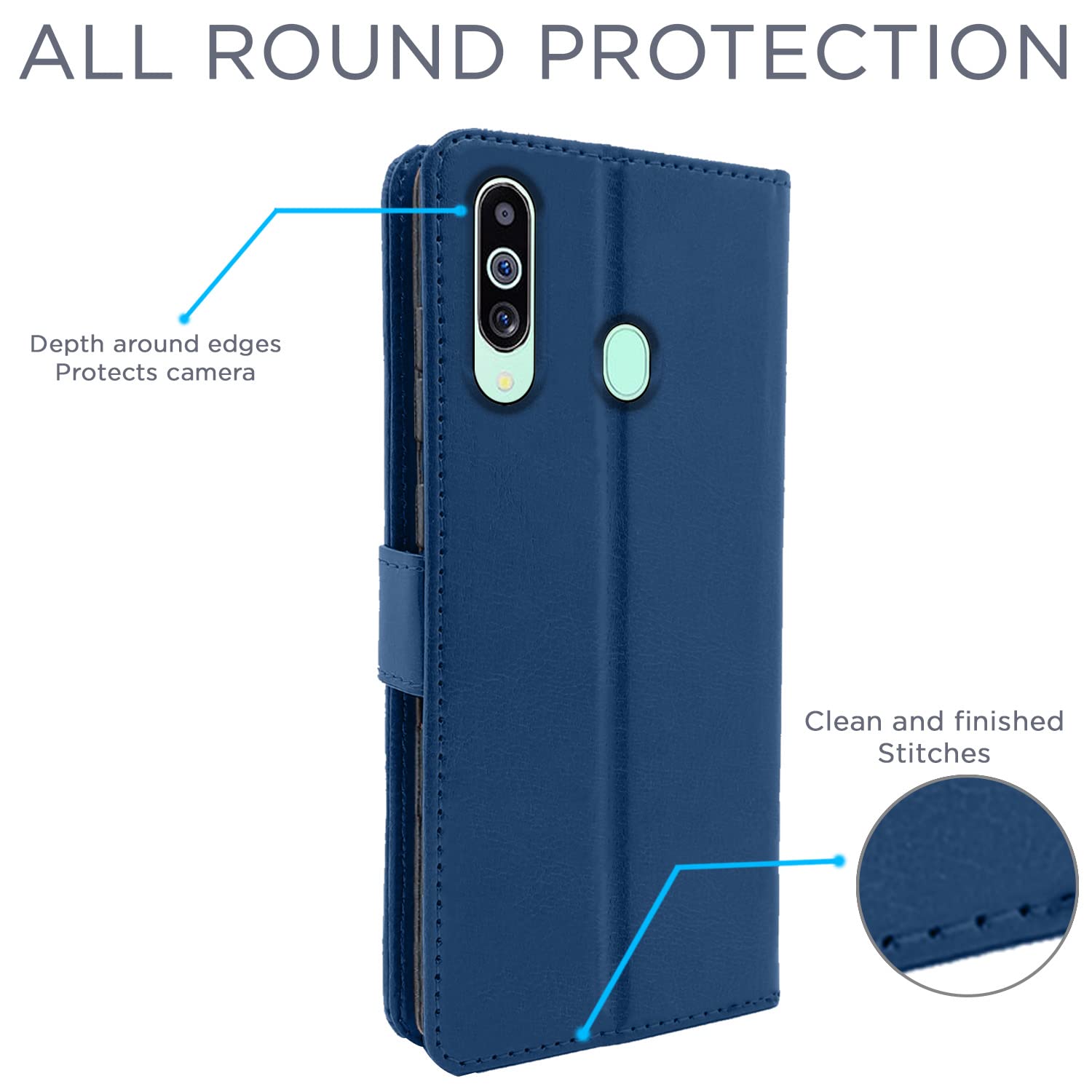 Pikkme Samsung Galaxy M40 Vintage Flip Cover (Blue)