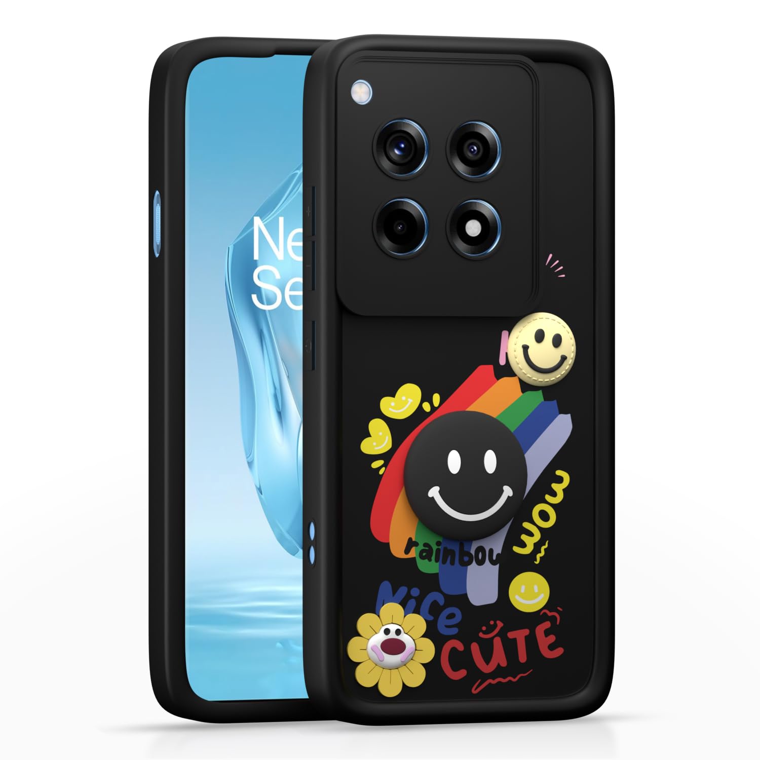Black mobile cover for OnePlus 12R 5G – Pikkme