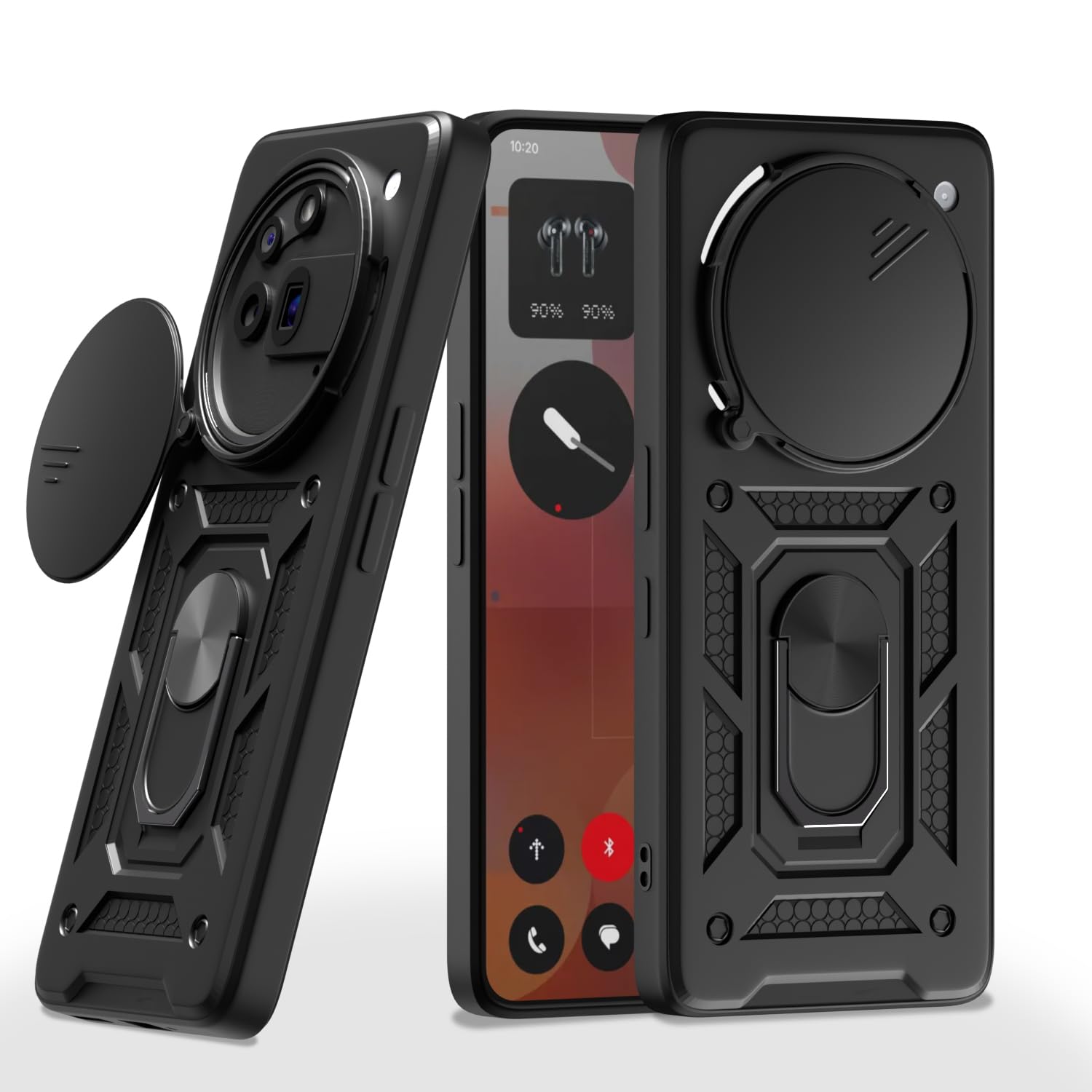 Pikkme Nothing Phone 3a Pro 5G D10 Tough Armor Back Cover (Black)