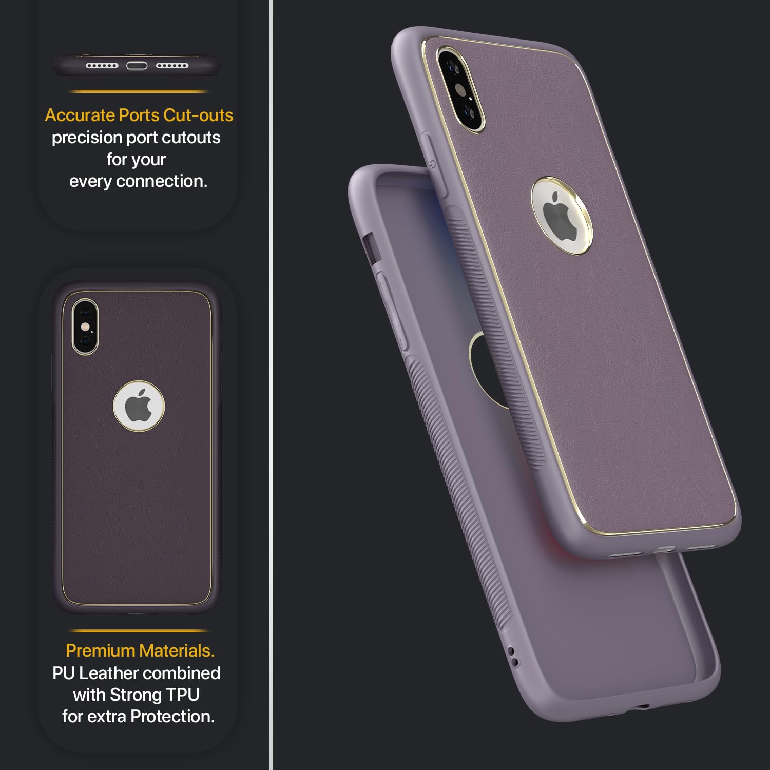 iPhone X/XS Chrome back cover in purple by Pikkme – photo 4