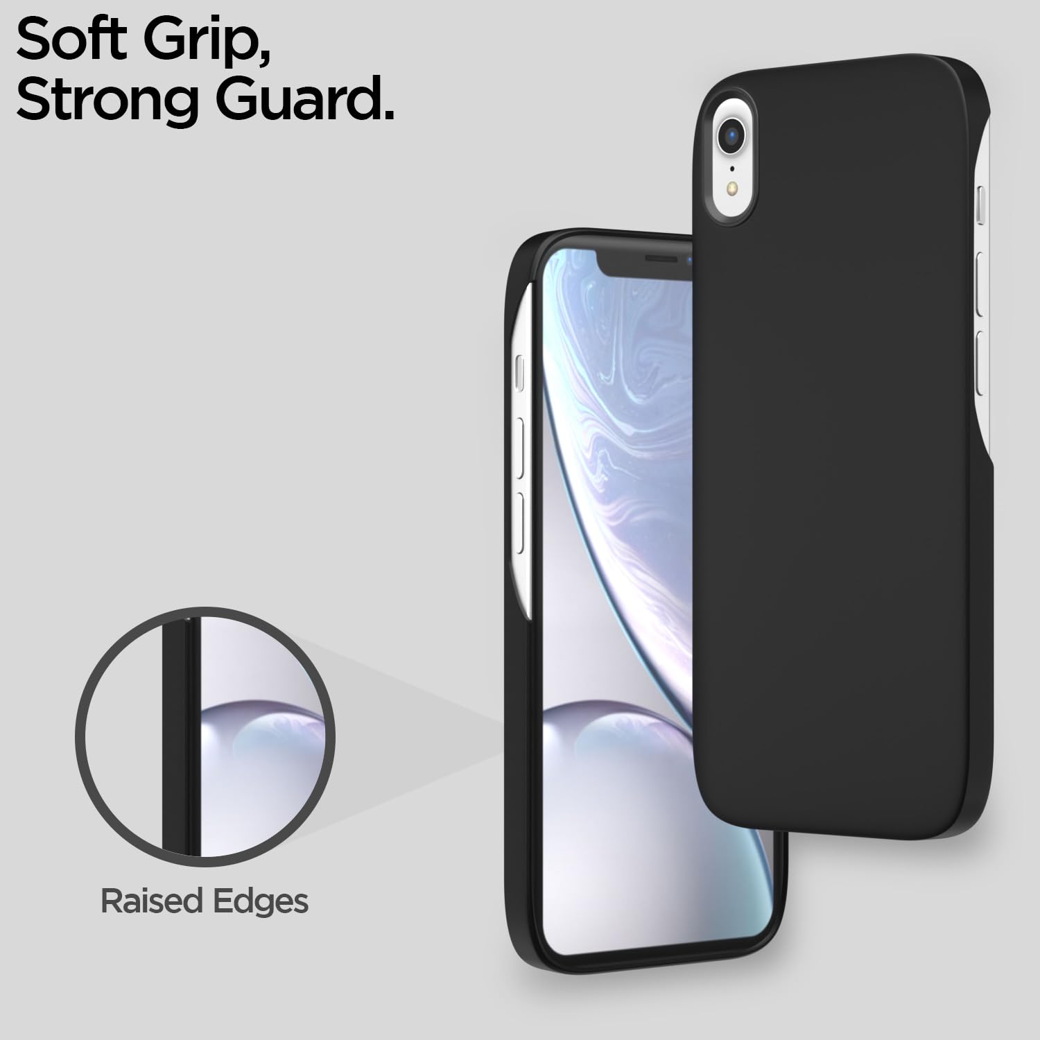 Pikkme iPhone XR SideCut Back Cover (Black)