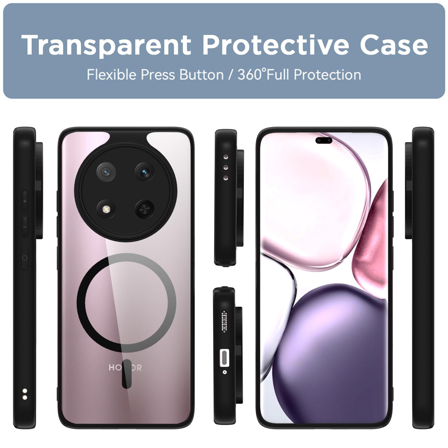 Pikkme Honor X9C 5G black mag-safe back cover – photo 2