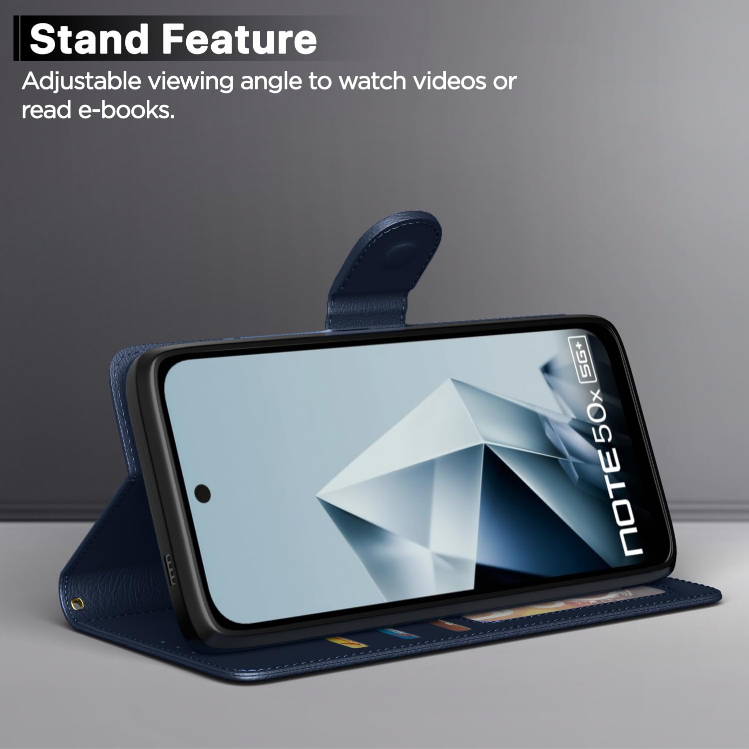 Pikkme Infinix Note 50x 5G Vintage Flip Cover (Blue)