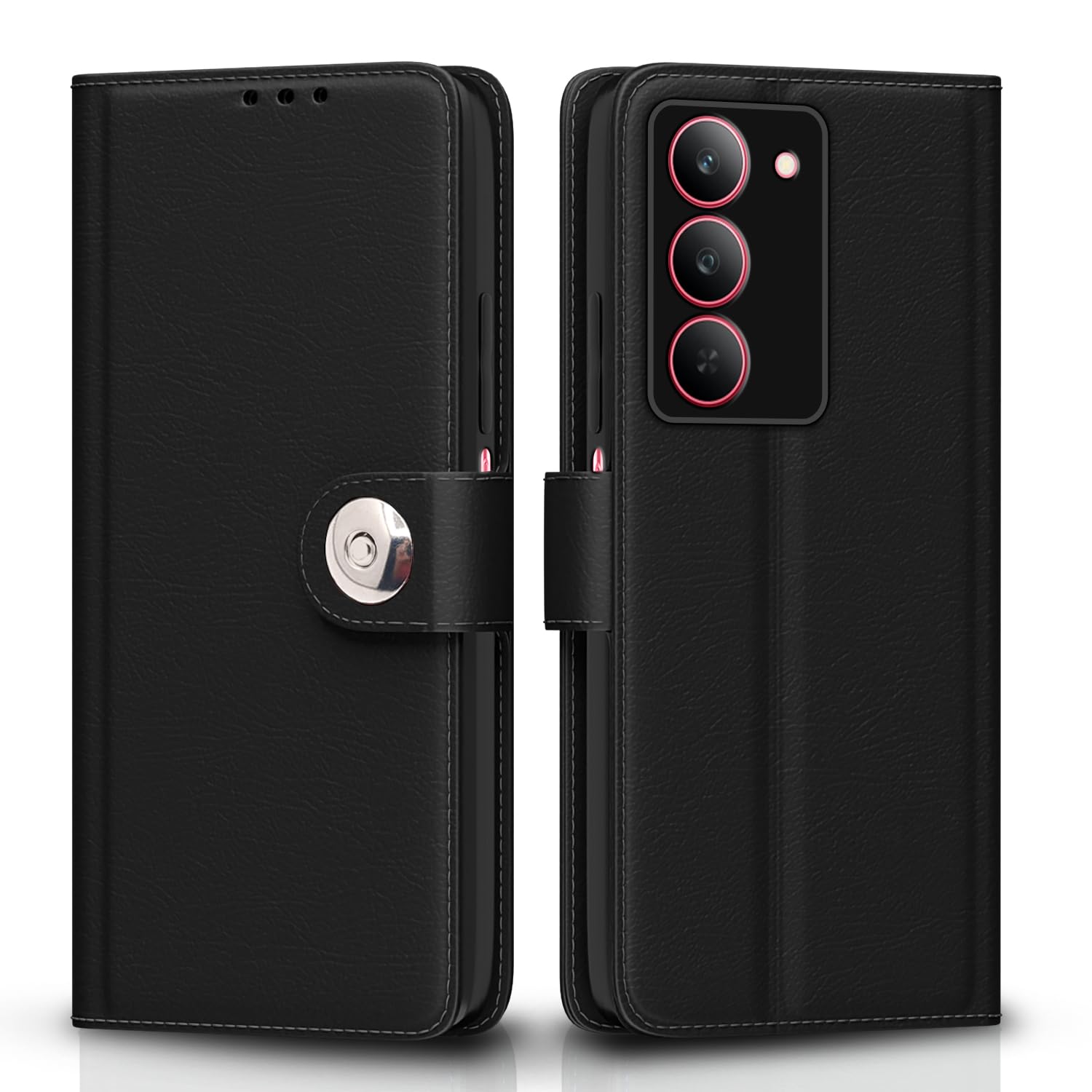 Realme Narzo 80x/P3x/14X 5G Button flip case in black by Pikkme