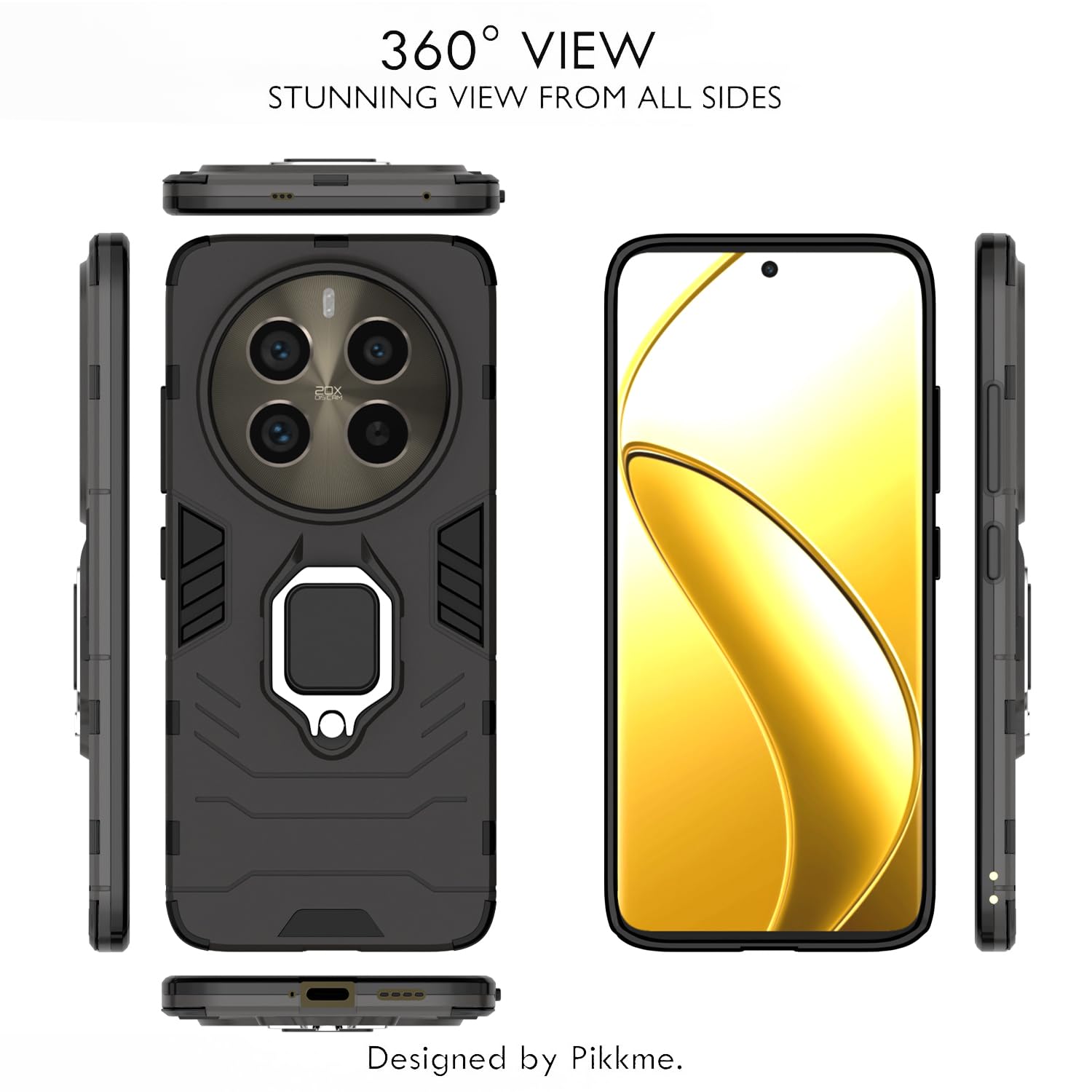 Realme 12 Pro/12 Pro Plus 5G D5 Tough Armor mobile back cover in black by Pikkme – photo 3