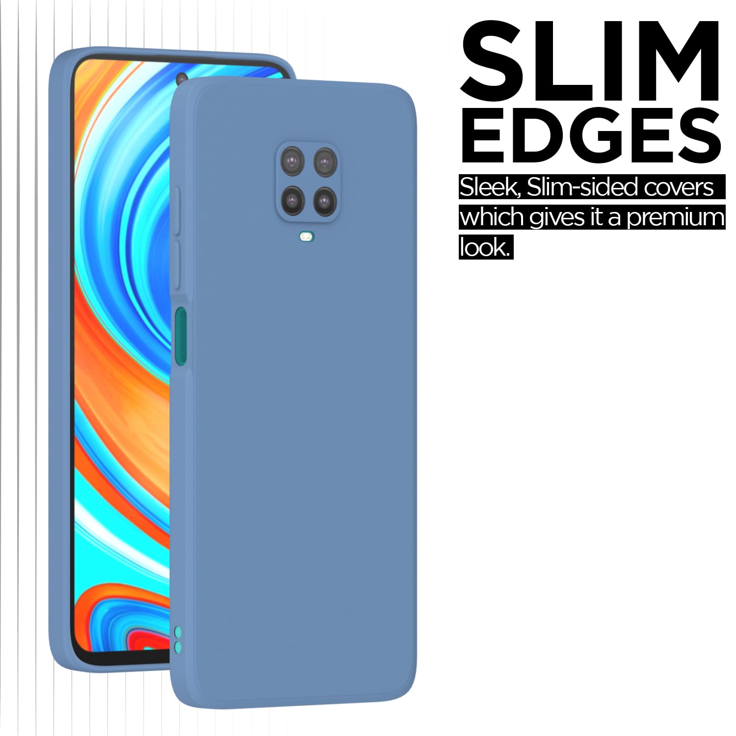 Pikkme Redmi Note 10 Lite / Redmi Note 9 Pro / Note 9 Pro Max Soft Matte Silicone Shockproof Case (Aqua Blue)