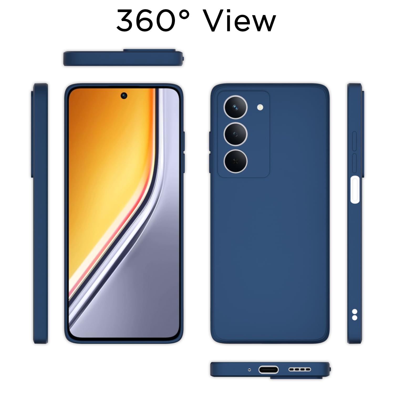 Pikkme Realme P3x 5G Soft Matte Silicone Shockproof Case (Blue)