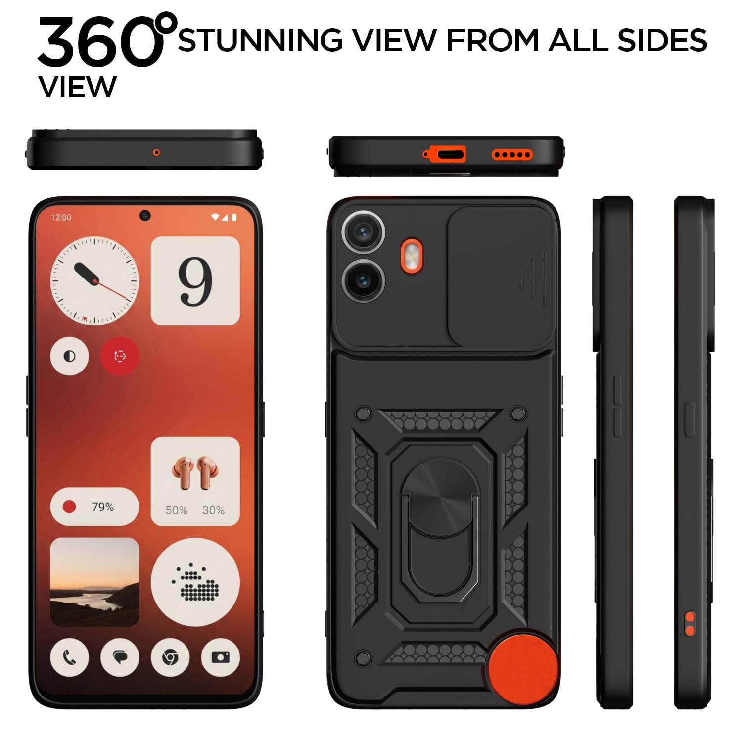 Pikkme black D10 Camera Shield mobile cover for CMF Phone 1 – photo 5