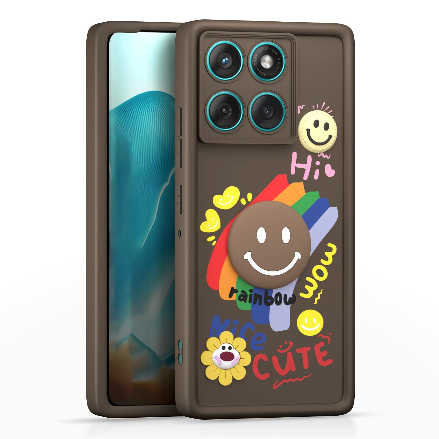 Brown Soft Silicone back cover for Moto Edge 60/Edge 60 Fusion 5G – Pikkme