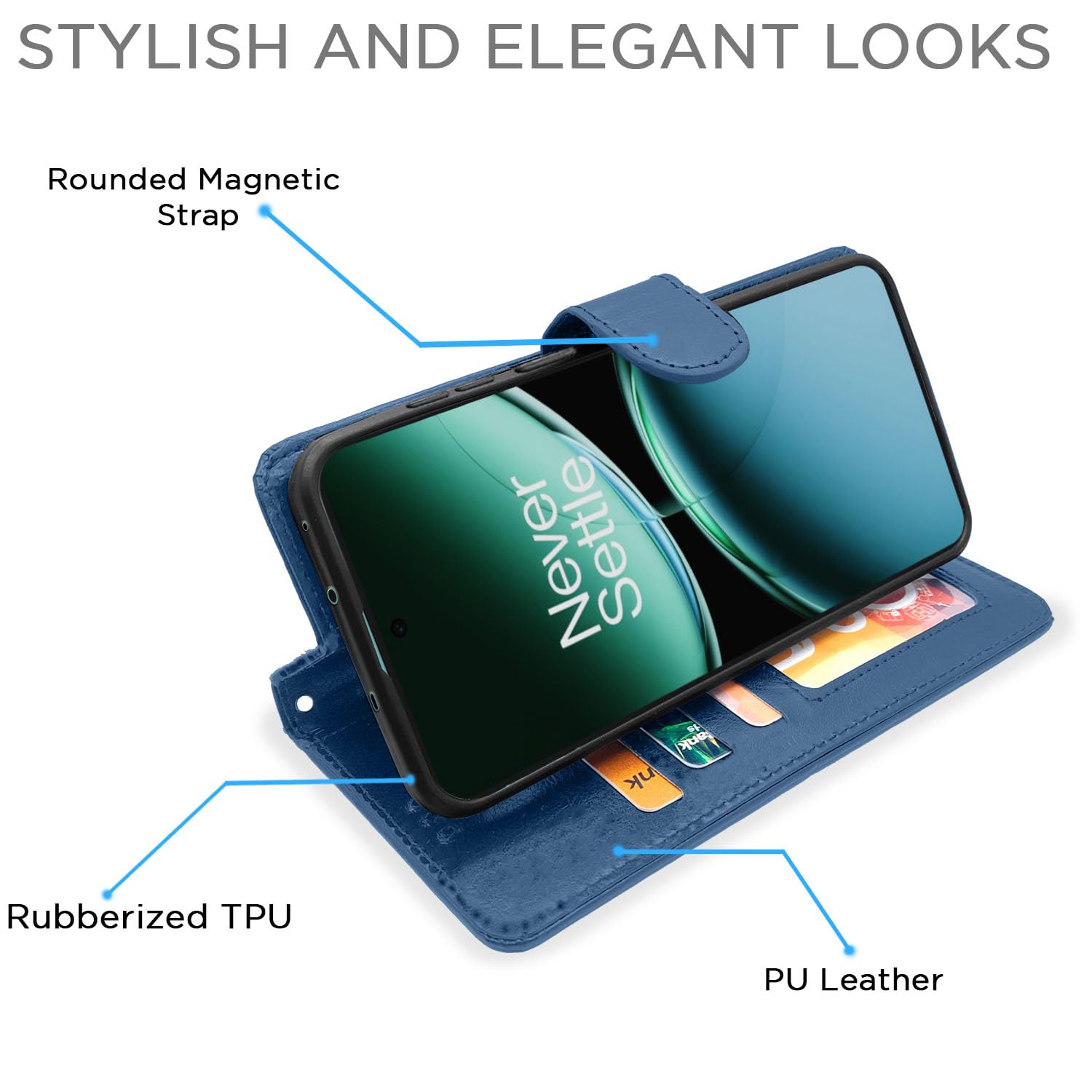 Pikkme OnePlus Nord 4 5G Vintage Flip Cover (Blue)