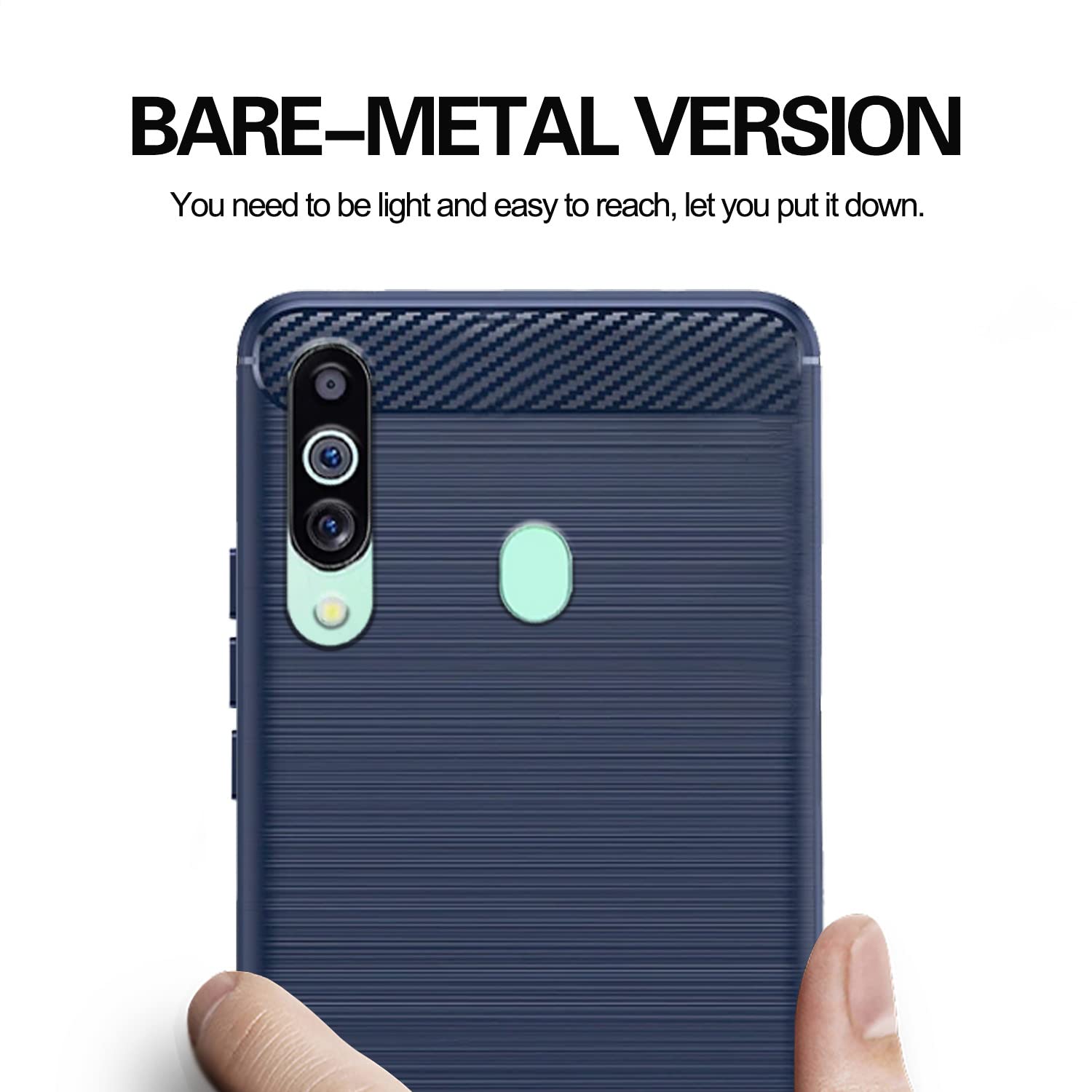 Pikkme Samsung Galaxy M40 Hybrid Carbon Fiber Back Cover | Blue