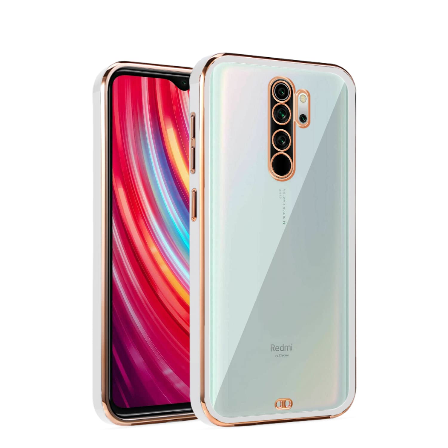 Redmi Note 8 Pro Chrome mobile back cover in white by Pikkme
