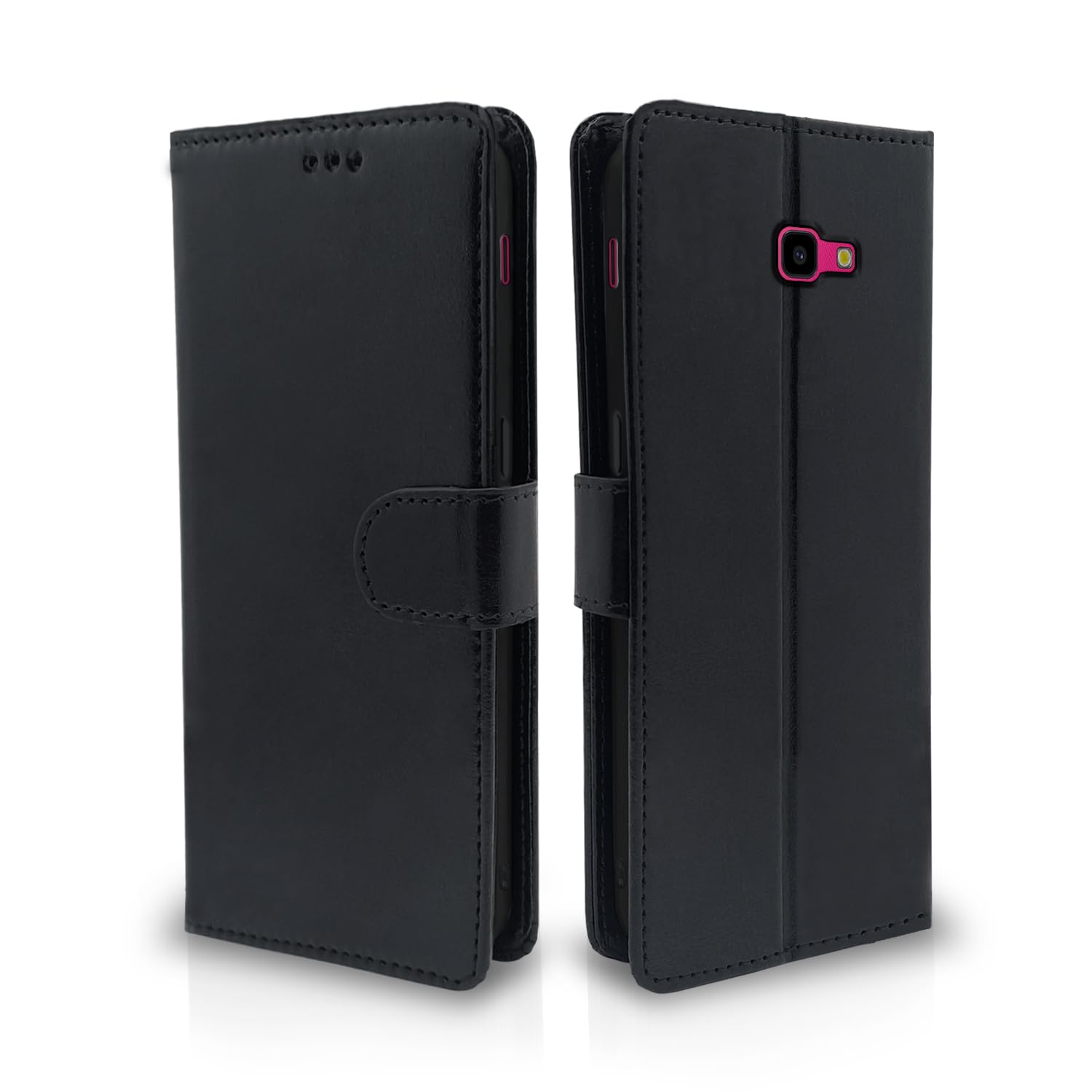 Samsung J4 Plus/J4 Wallet mobile flip cover in black by Pikkme