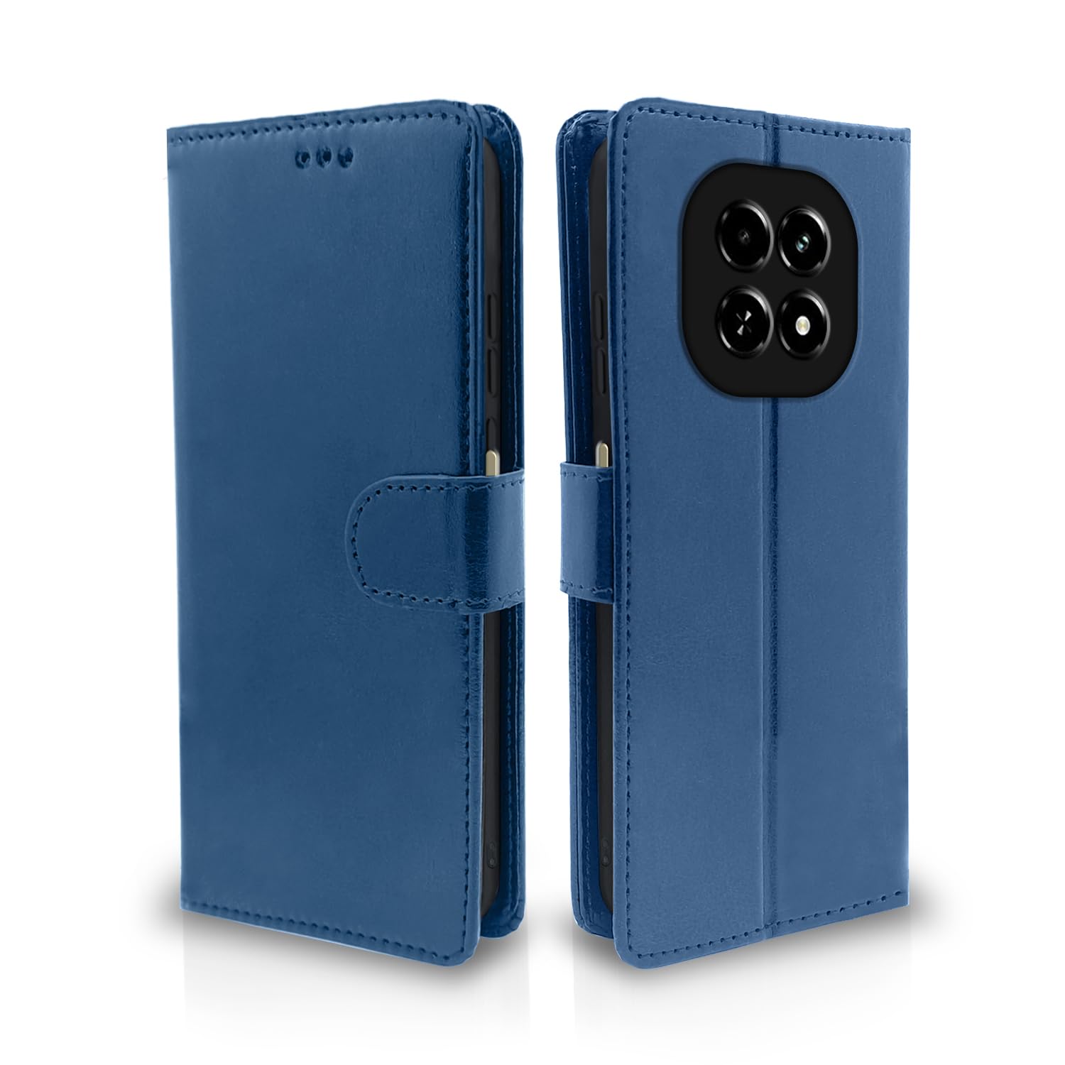 Realme C63 5G wallet flip cover in blue by Pikkme