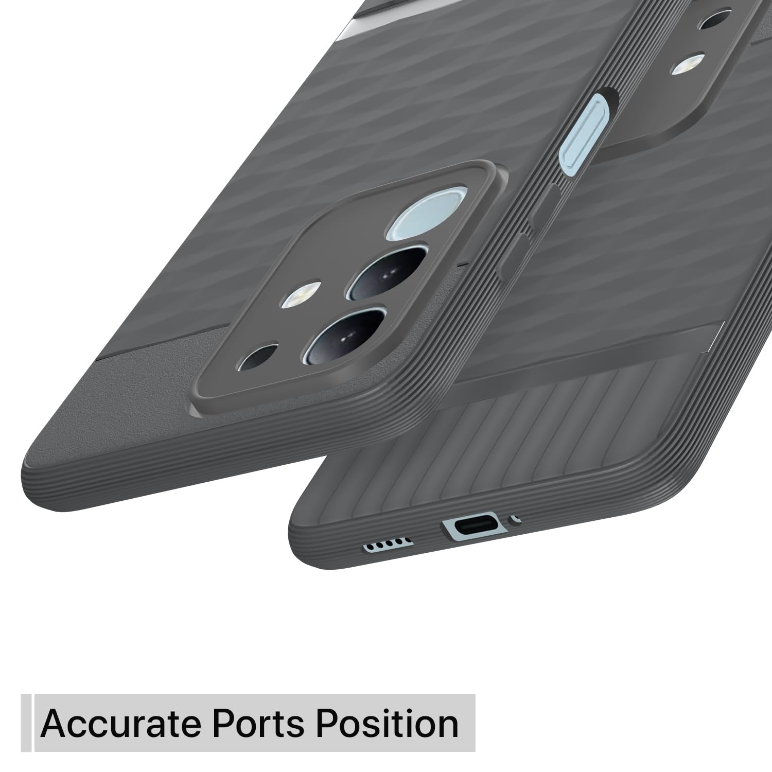 Pikkme Vivo T4x 5G Shockproof Soft Flexible Gencase Back Cover (Grey)