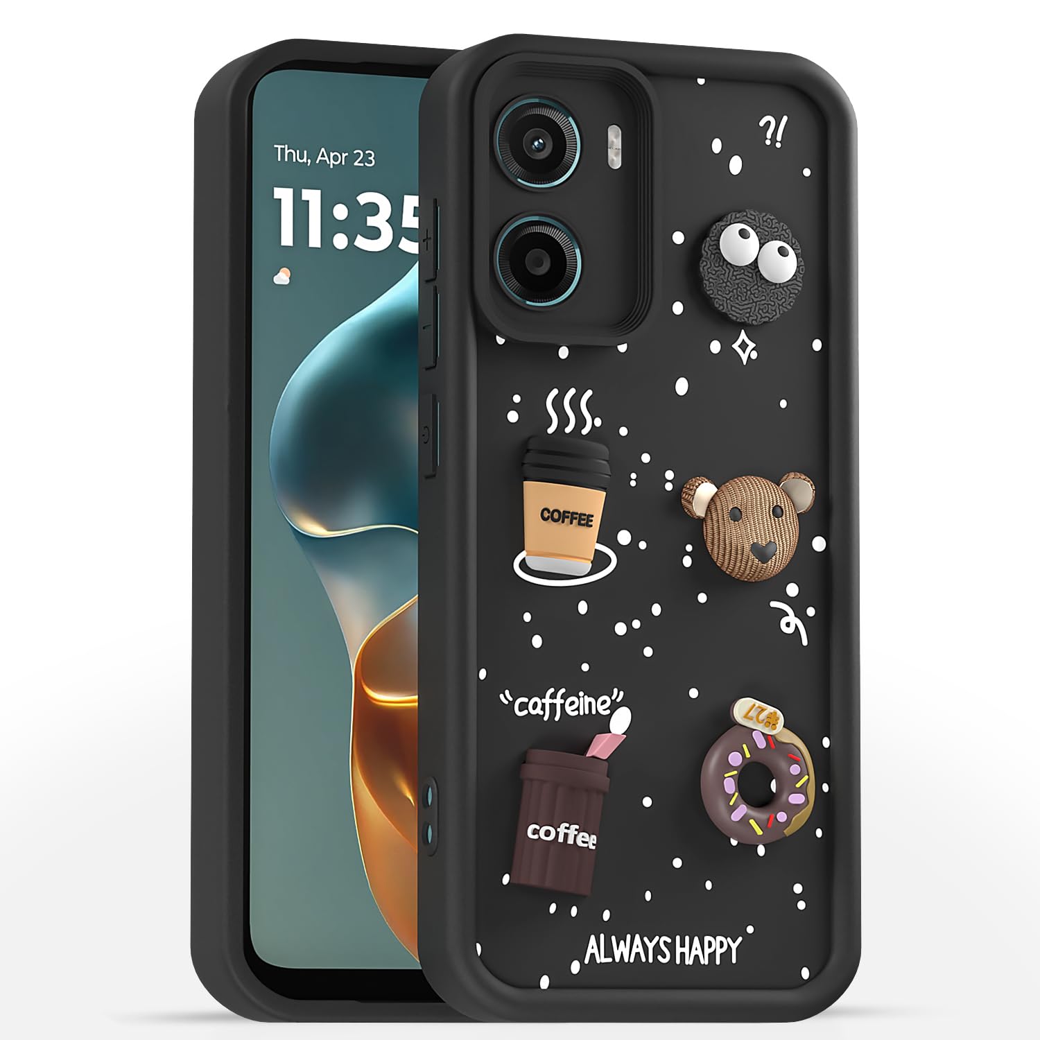 Pikkme Moto G05/3D Silicone black phone cover