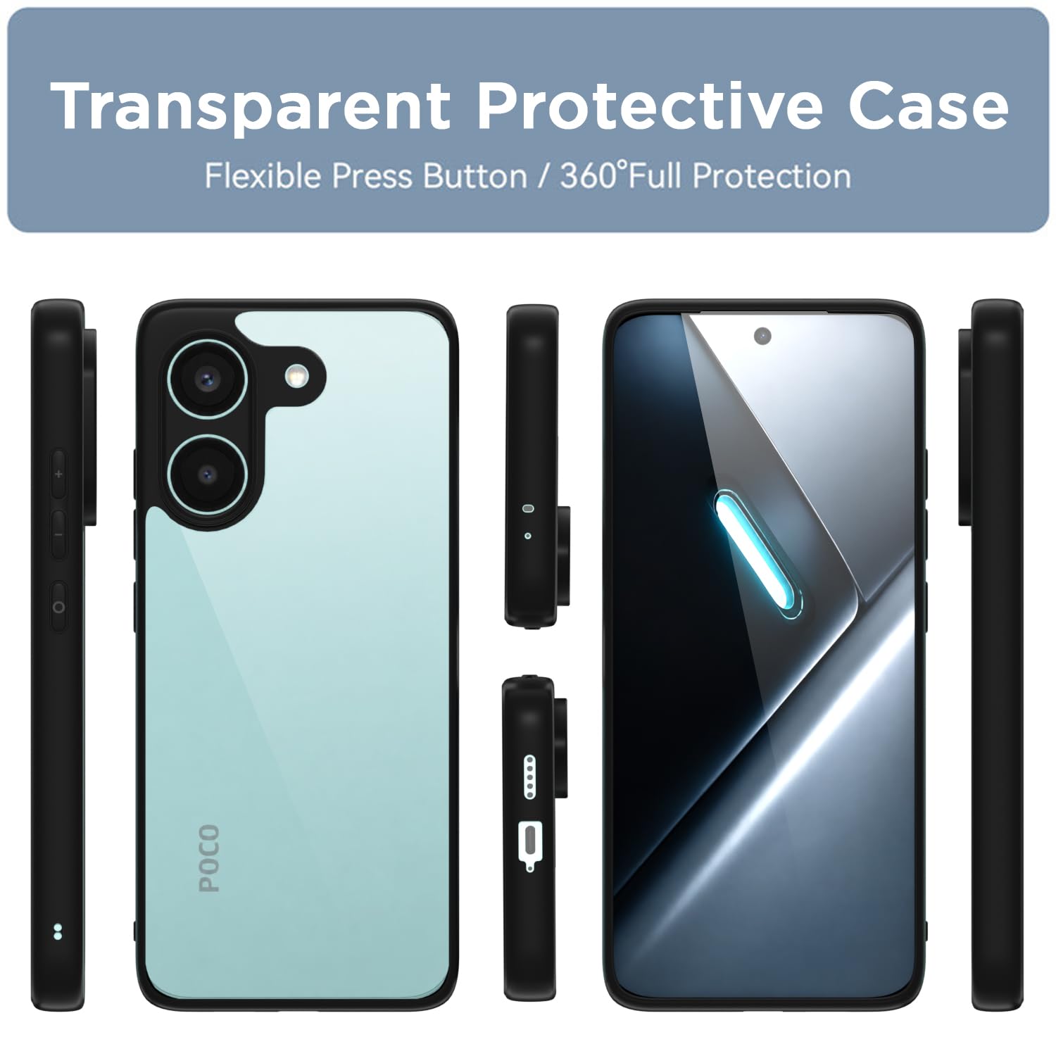 Poco X8 Pro 5G back cover in black by Pikkme – photo 2