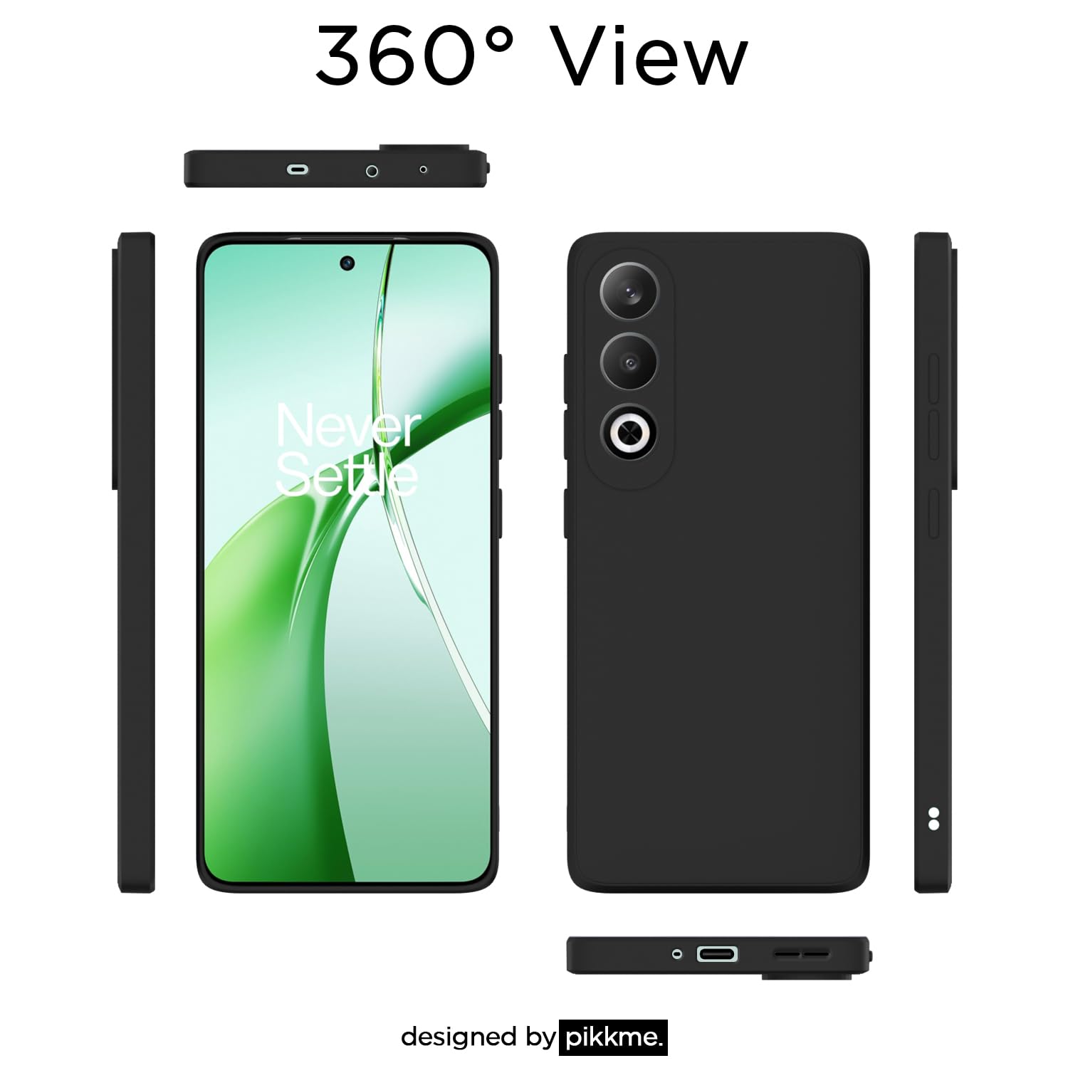 Pikkme OnePlus Nord Ce 4 5G Liquid Silicone Back Cover (Black)