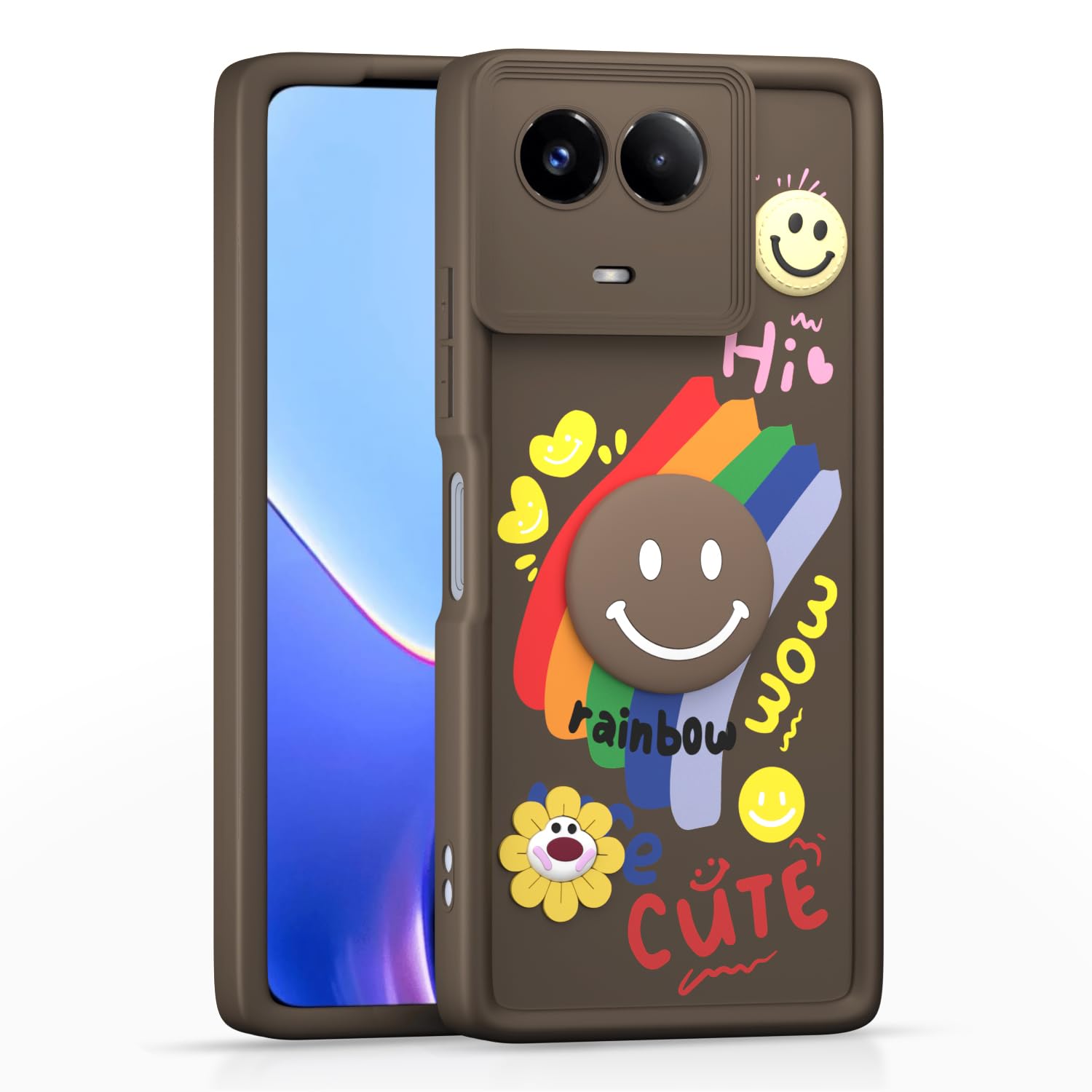 Brown mobile back cover for Realme 11/11X 5G/Narzo 60X 5G – Pikkme