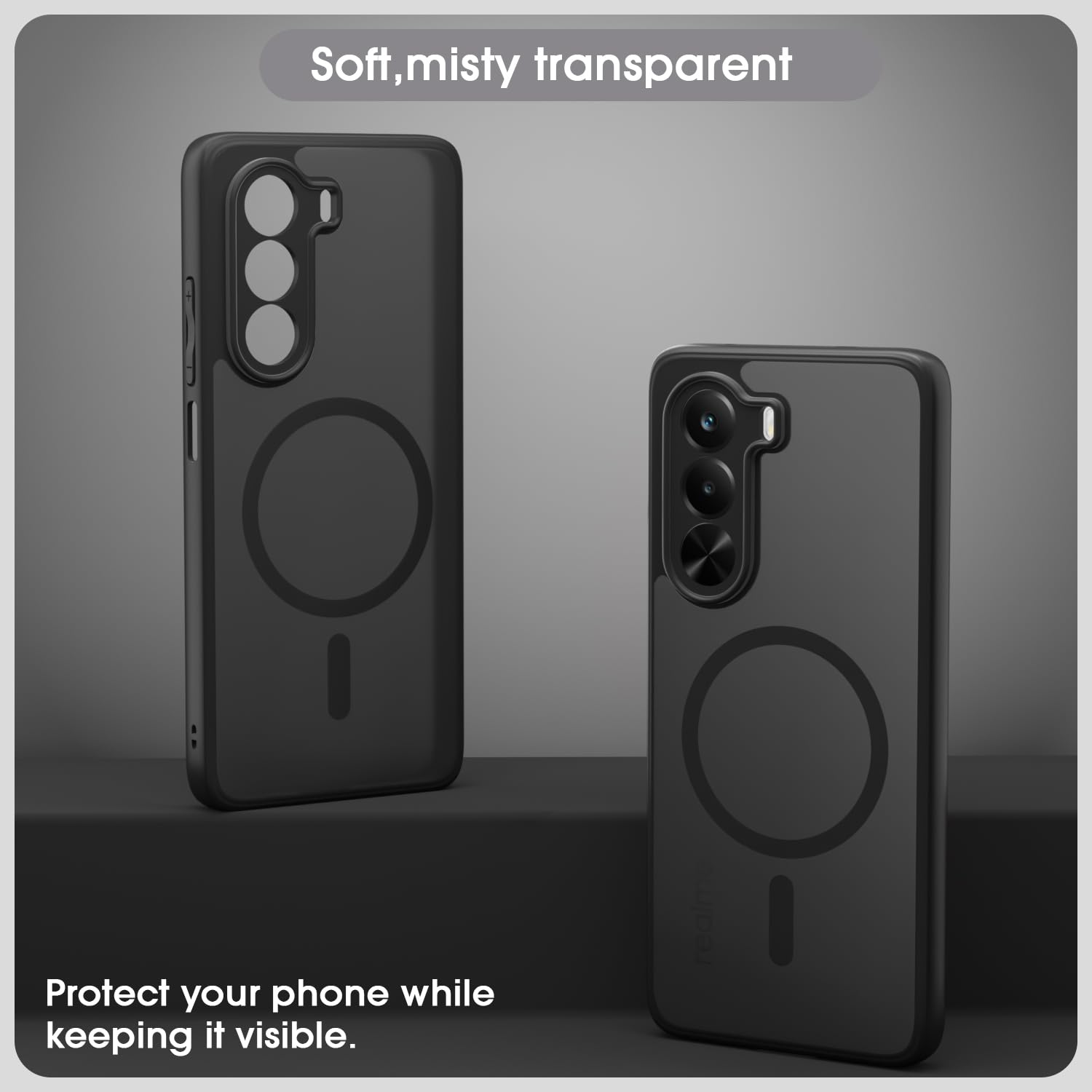 Realme P4x 5G MagSafe back cover in black smoke mag-safe by Pikkme – photo 3