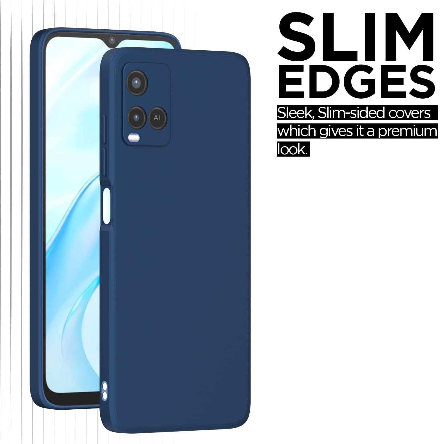 Pikkme Vivo Y21 2021 Liquid Silicone Back Cover (Blue)