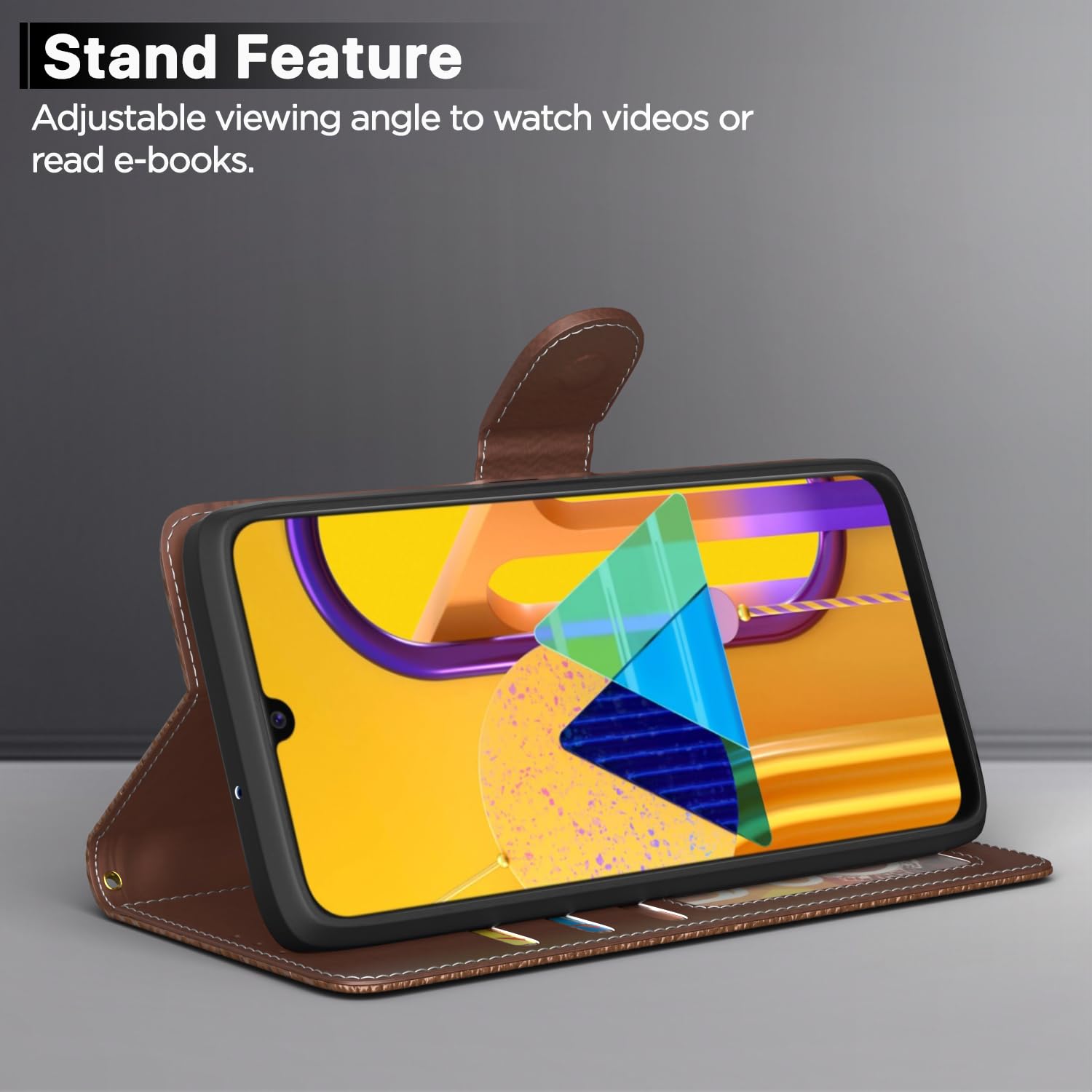 Pikkme Samsung M30s/M21/M21 2021 Wallet tan mobile flip cover – photo 3